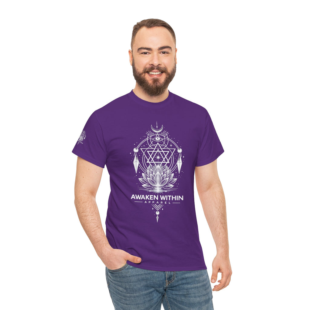 'Awaken Within' Spiritual Lotus Sacred Geometry T-Shirt