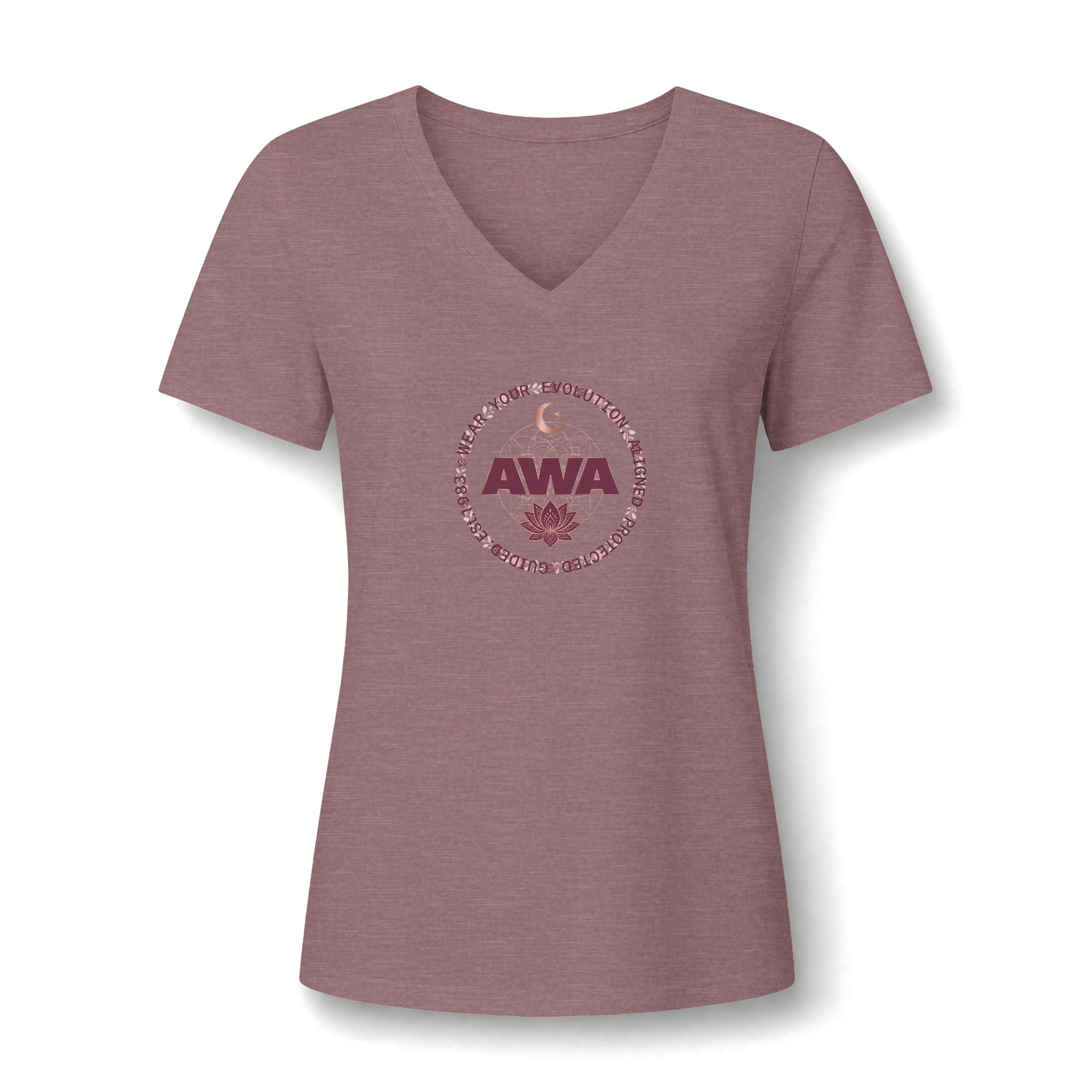 AWA Floral Crest V-Neck Tee