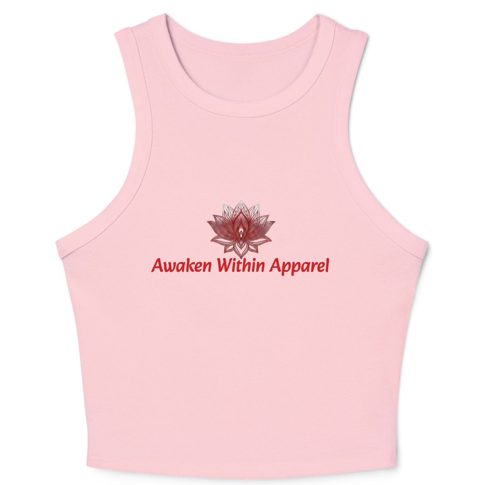 Lotus Racer Crop Tank – Women's Spiritual Yoga Top | Awaken Within Apparel