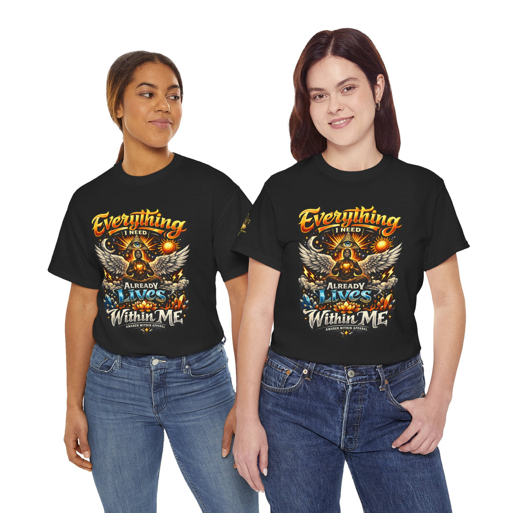 Everything I Need Already Lives Within Me Tee – Inspirational Eagle Graphic T-Shirt - Awaken Within Apparel