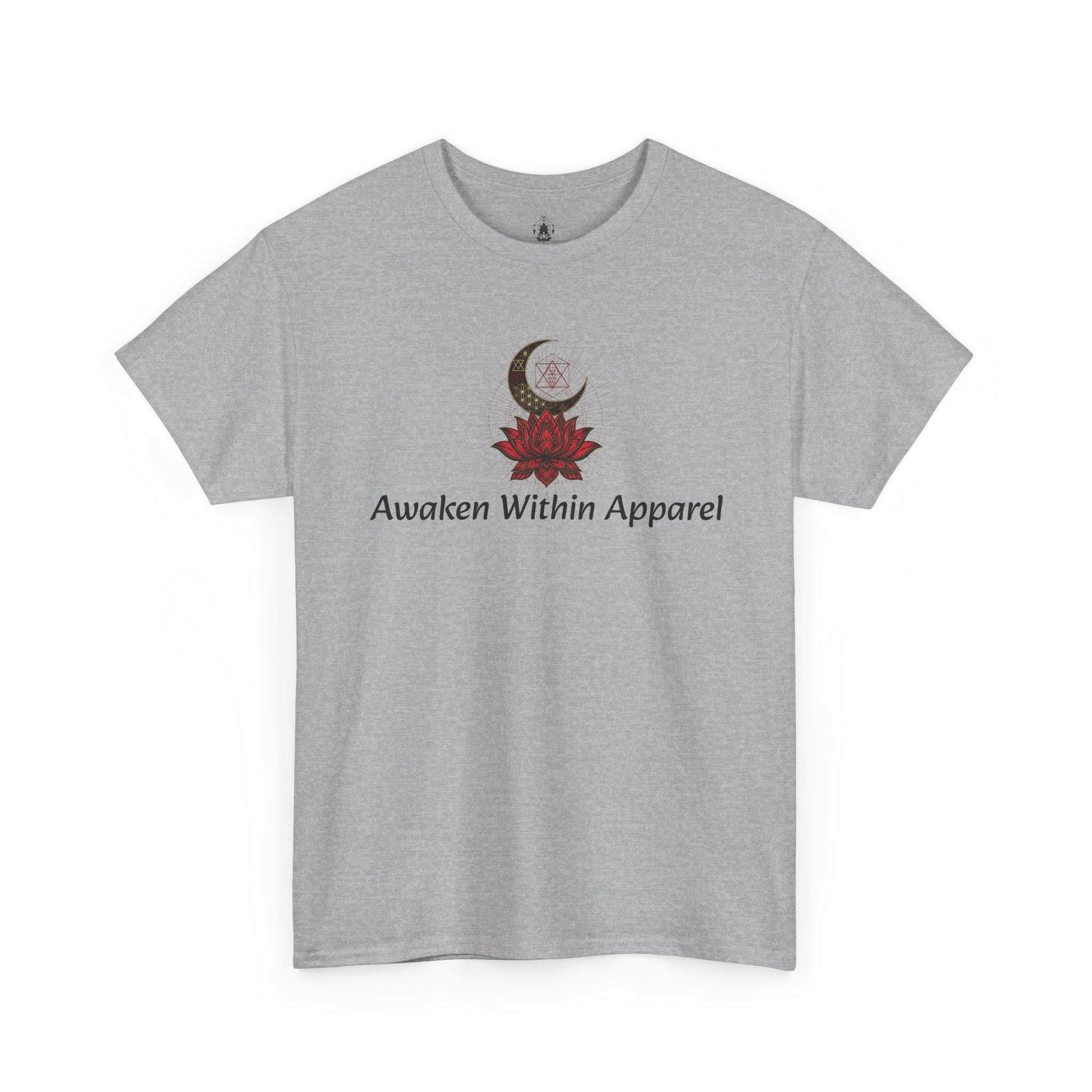 Awaken Within Apparel Tee — Crescent Moon & Sun Spiritual Graphic T-Shirt