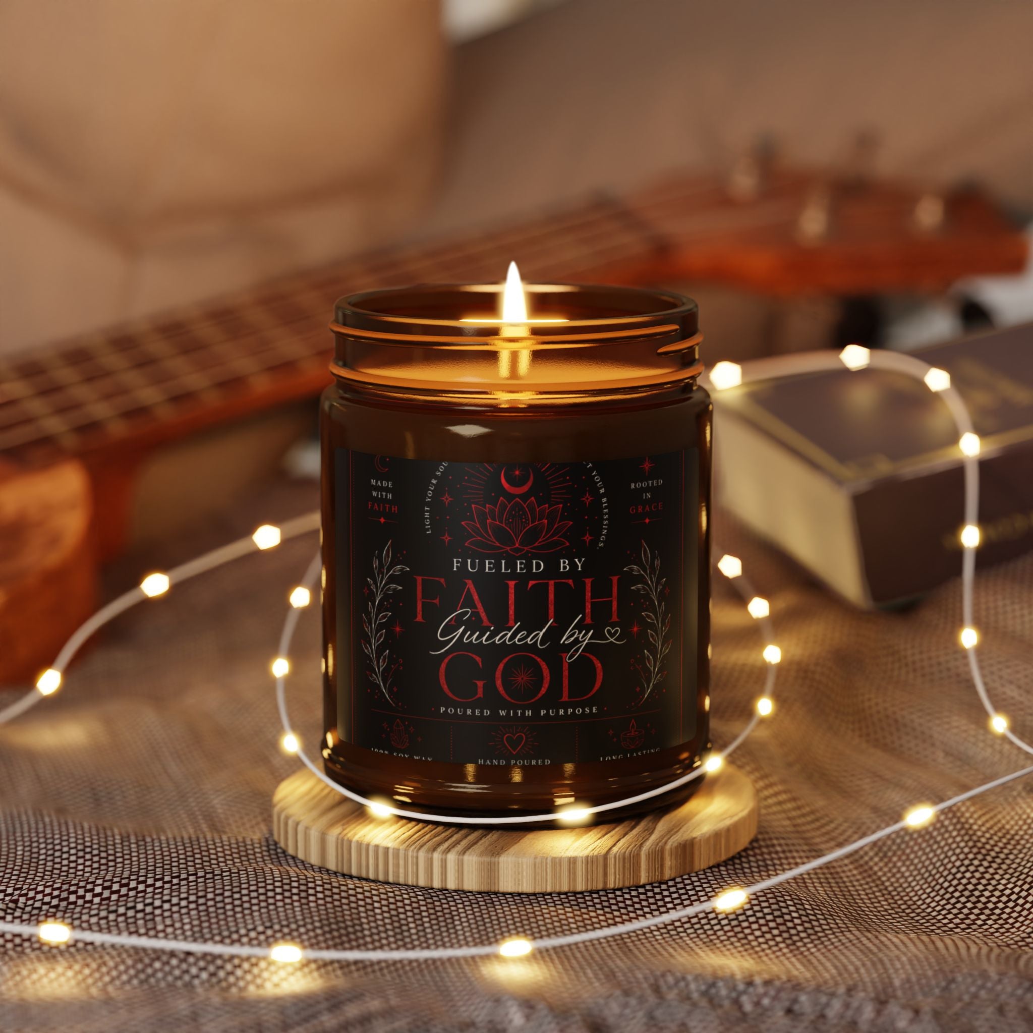 Faith & God Scented Soy Candle — Amber Jar Aromatherapy Candle (Multi-Size)