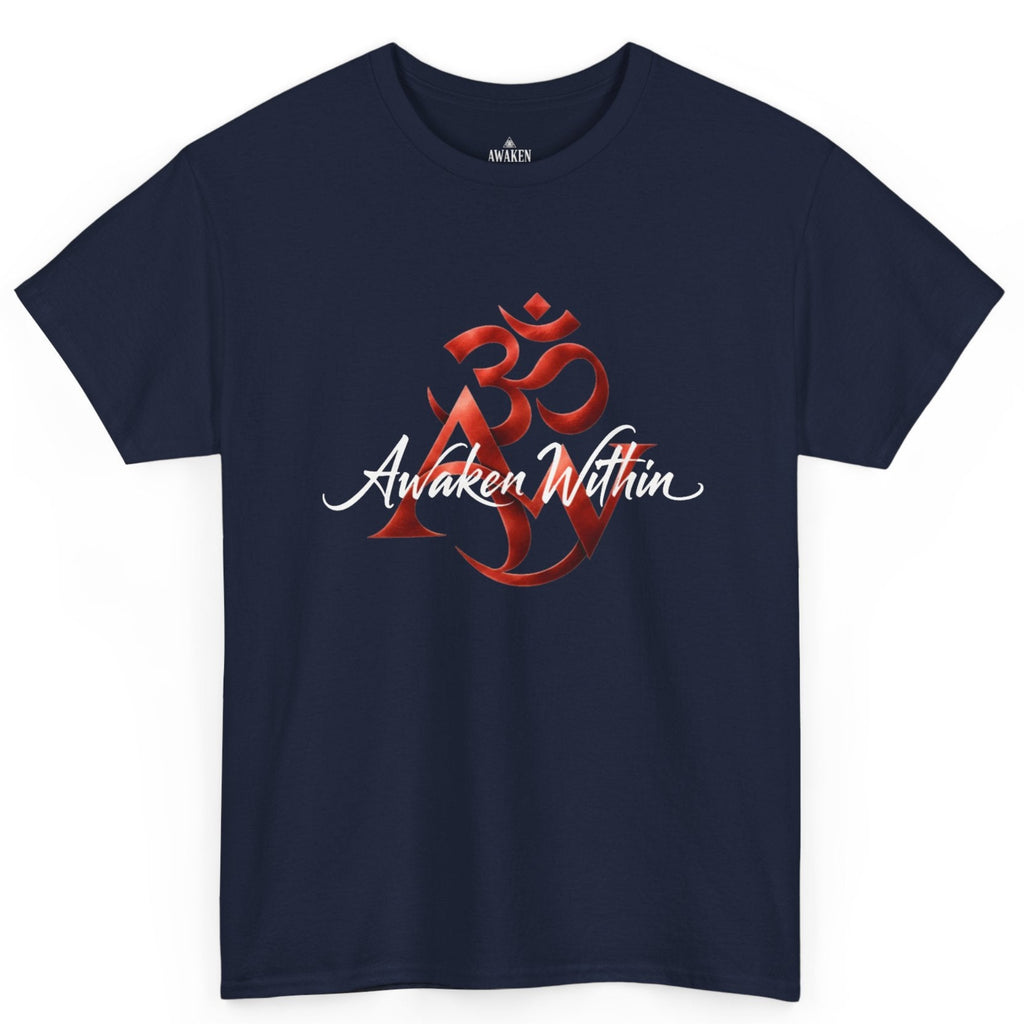 AW Om Composite Tee — Red Sacred Symbol Graphic T-Shirt