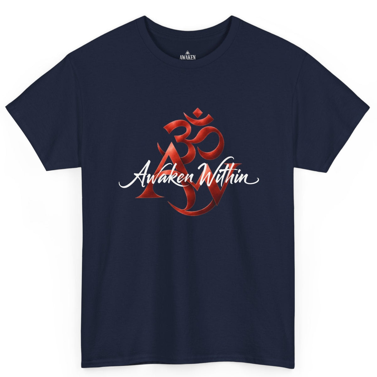 AW Om Composite Tee — Red Sacred Symbol Graphic T-Shirt