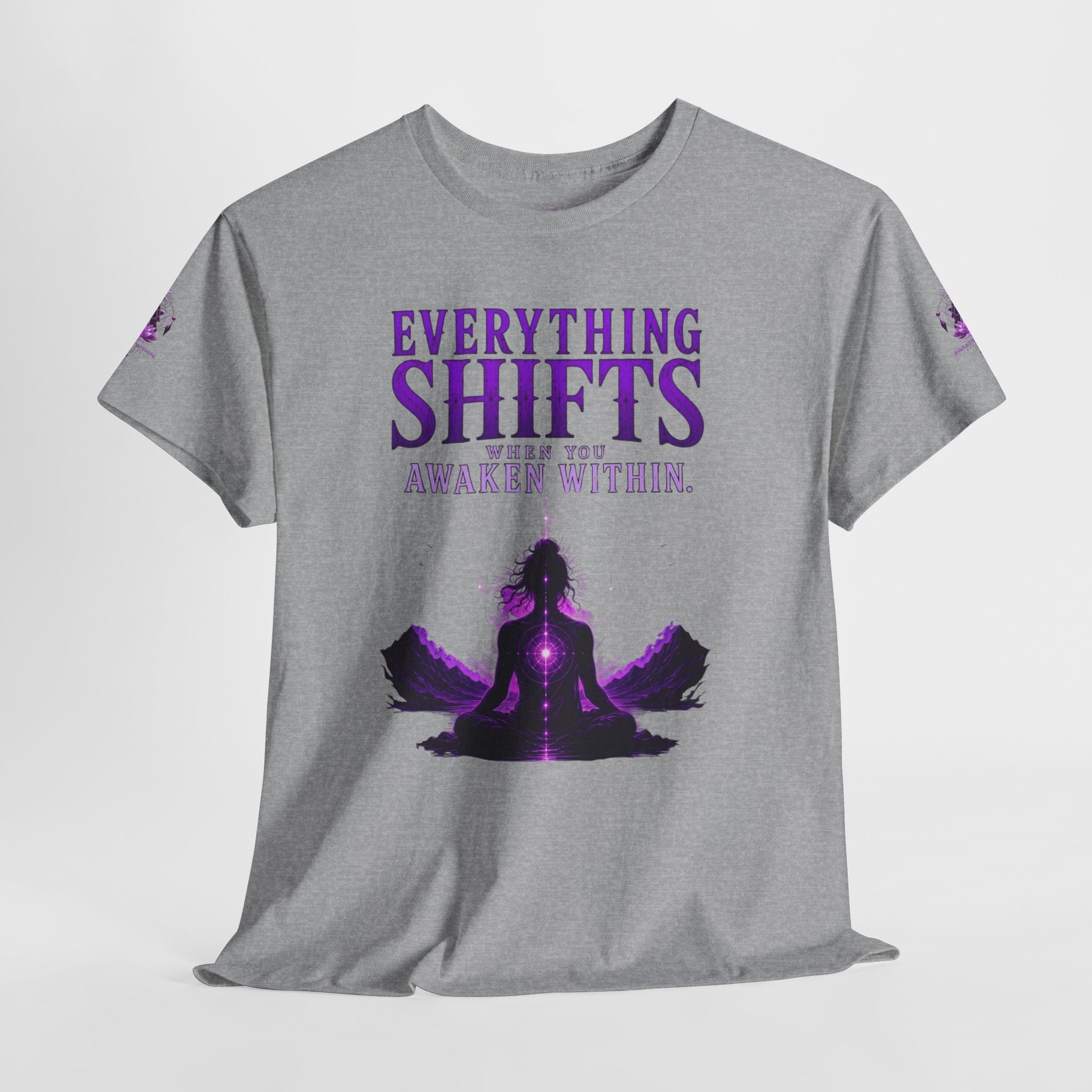 Spiritual Meditation T-Shirt — "Everything Shifts When You Awaken Within" Yoga Tee - Awaken Within Apparel