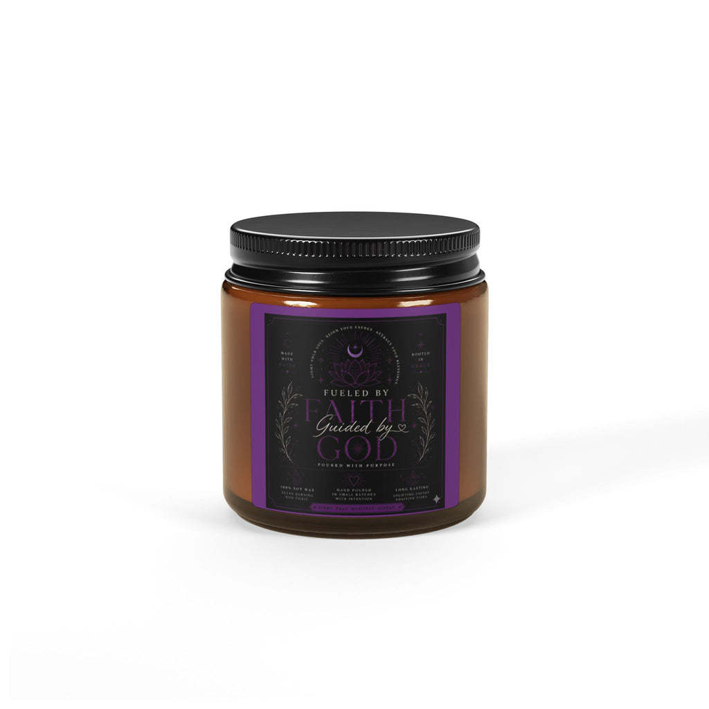 Soy Candle — 'Guided By God' Amber Jar Scented Candle (Multi-Size)