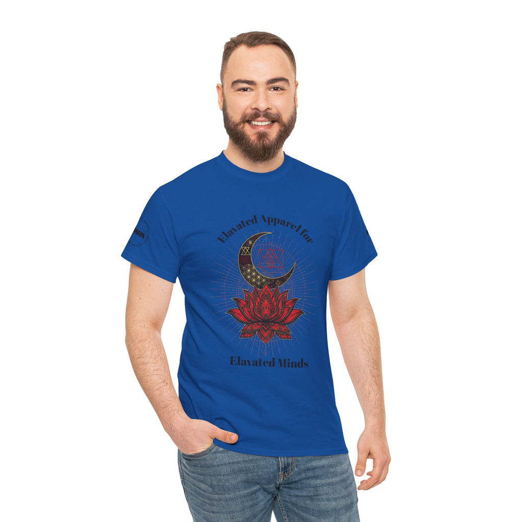 Lotus Moon Tee — "Elevated Minds" Spiritual Graphic T-Shirt - Awaken Within Apparel