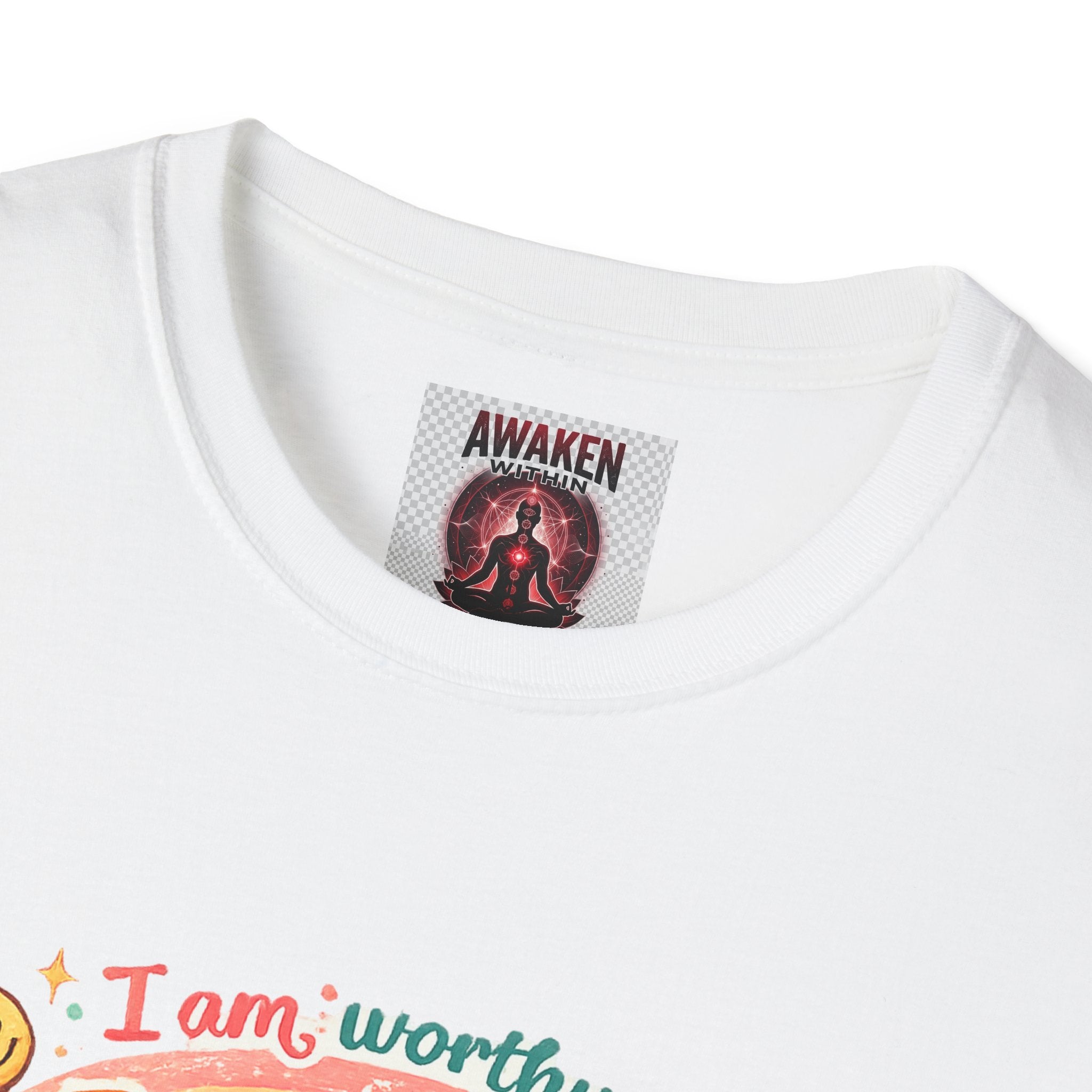 Affirmation Rainbow T-Shirt — I Am Worthy, Loved & Becoming