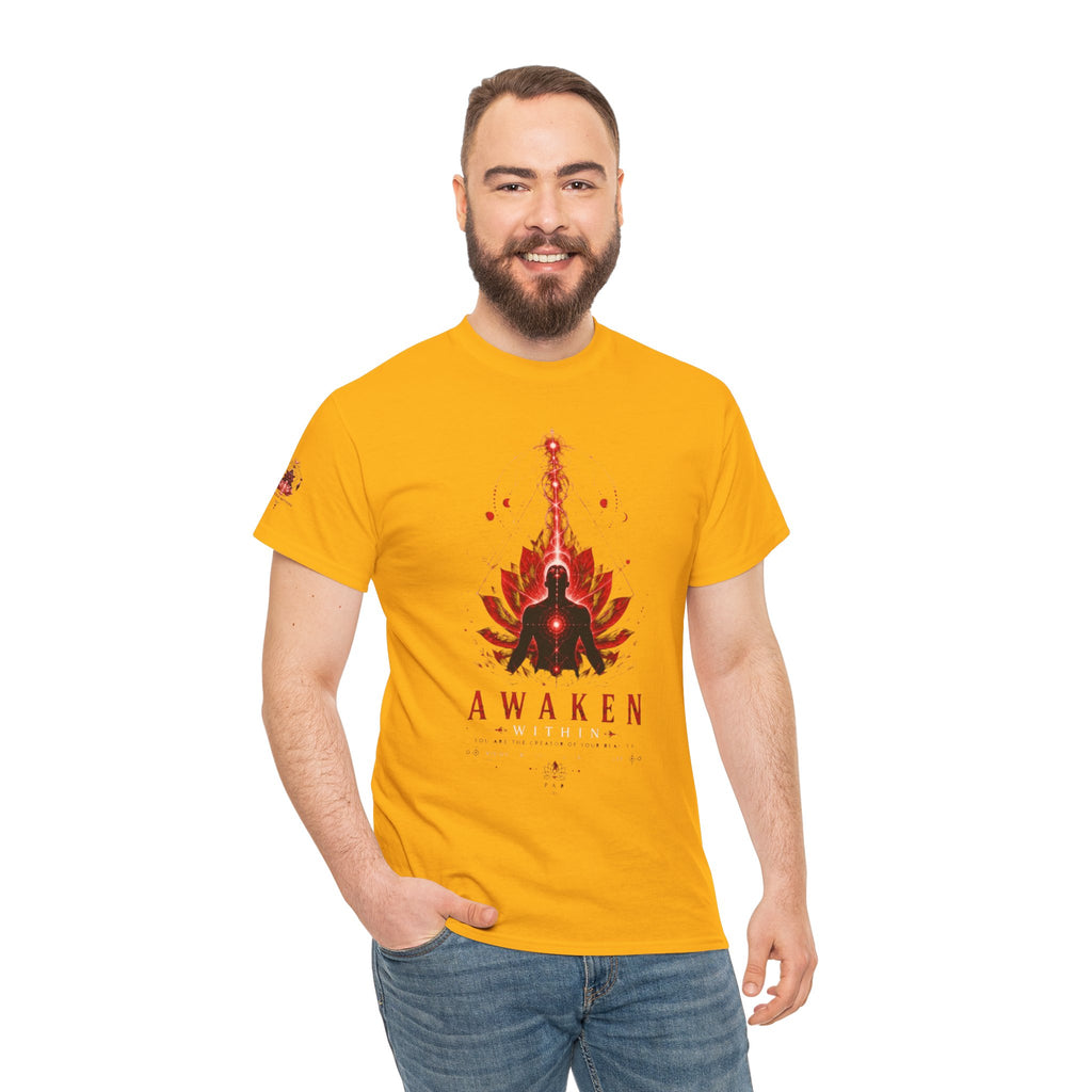 Awaken Meditation T-Shirt — Red Lotus Spiritual Tee - Awaken Within Apparel