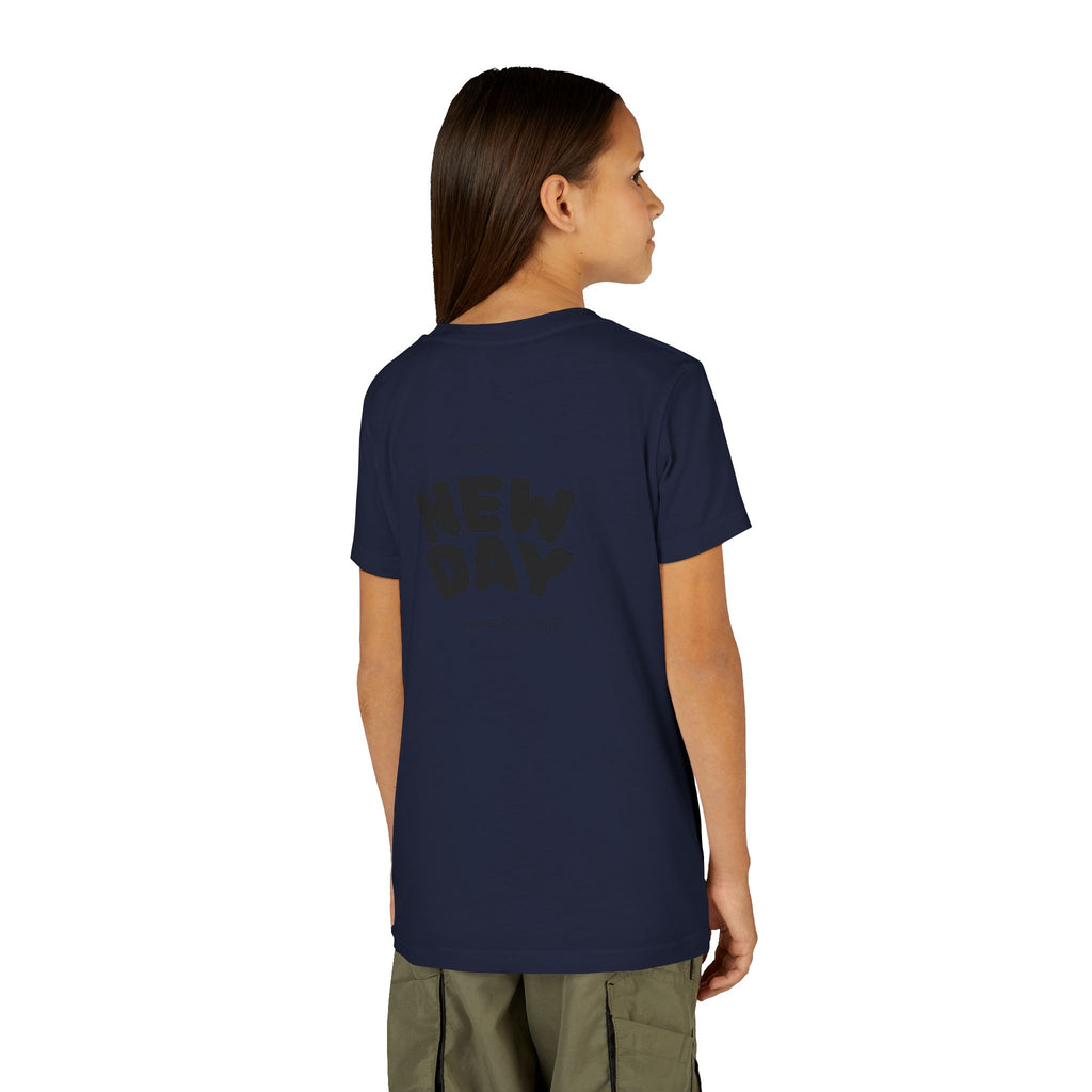 Youth Tee — "Awaken Within" Lotus Front & "It's a New Day" Back Inspirational Shirt