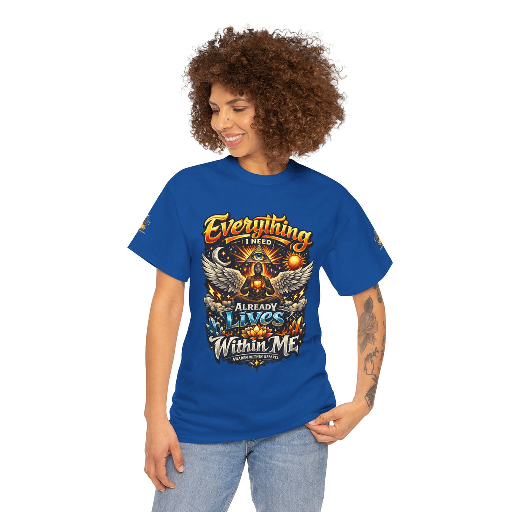 Everything I Need Already Lives Within Me Tee – Inspirational Eagle Graphic T-Shirt - Awaken Within Apparel