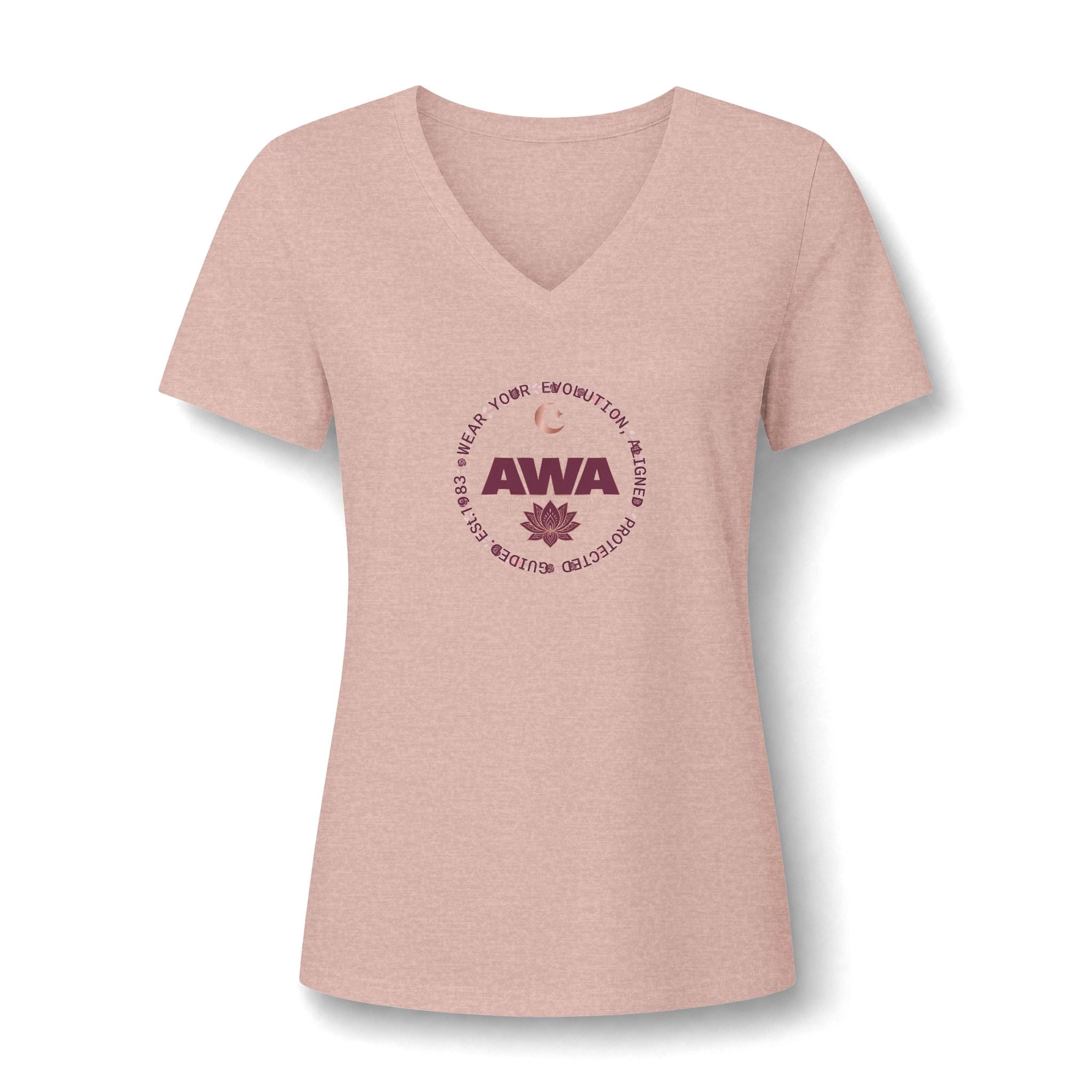 AWA Floral Crest V-Neck Tee