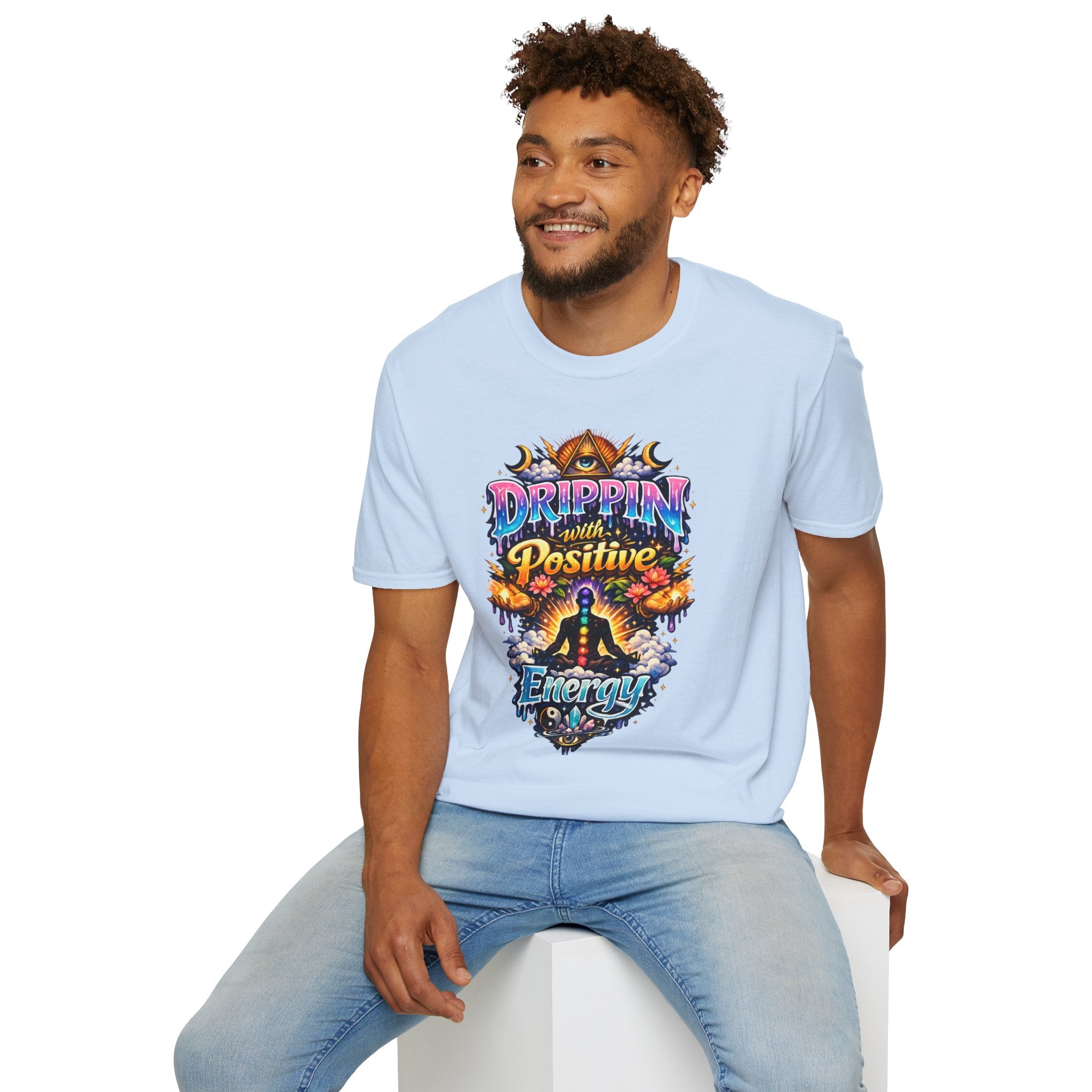 Positive Energy T-Shirt — 'Drippin' with Positive' Psychedelic Graphic Tee