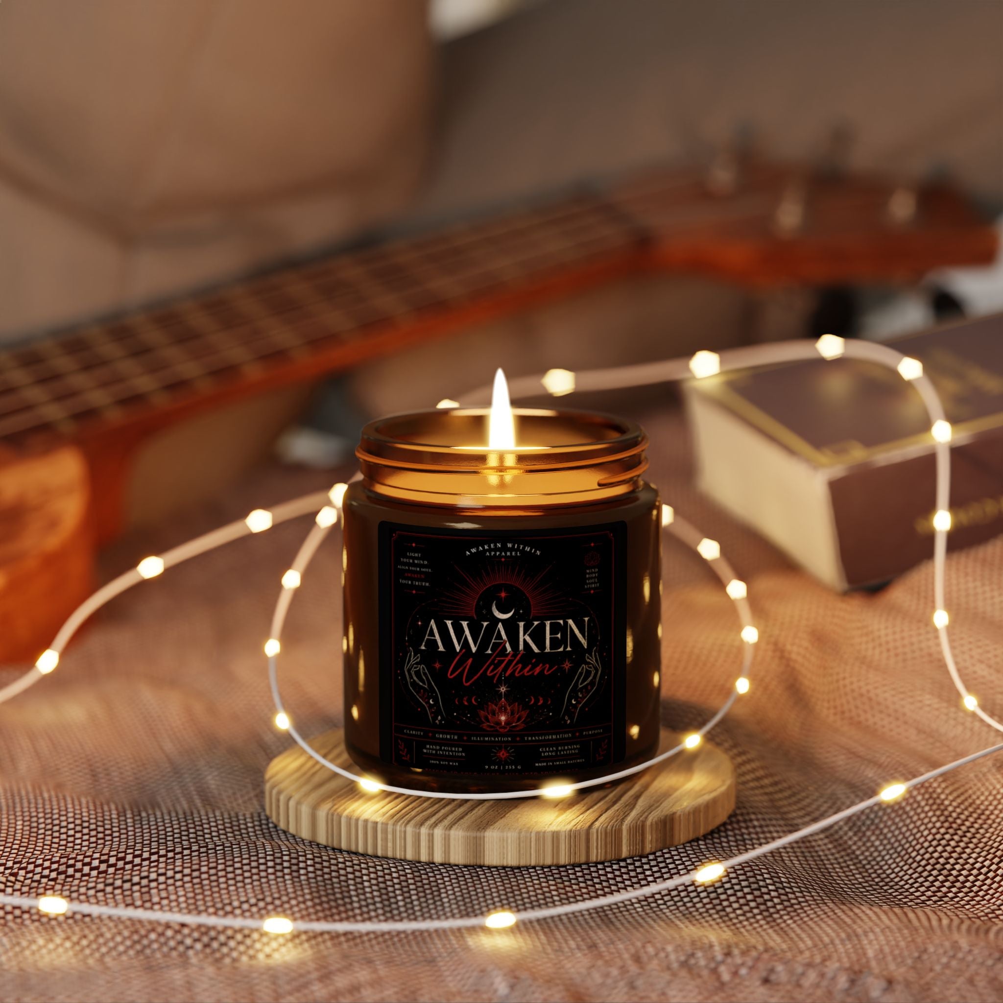 Awaken Within Soy Candle — Amber Jar Aromatherapy Candle (Multi-Size)