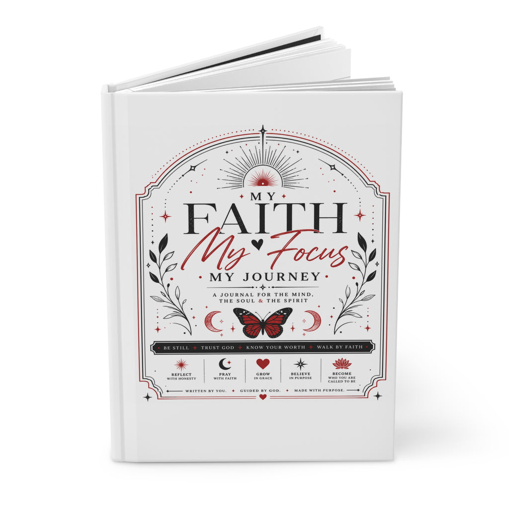 Inspirational Hardcover Journal — "My Faith, My Focus" Guided Scripture & Reflection Notebook
