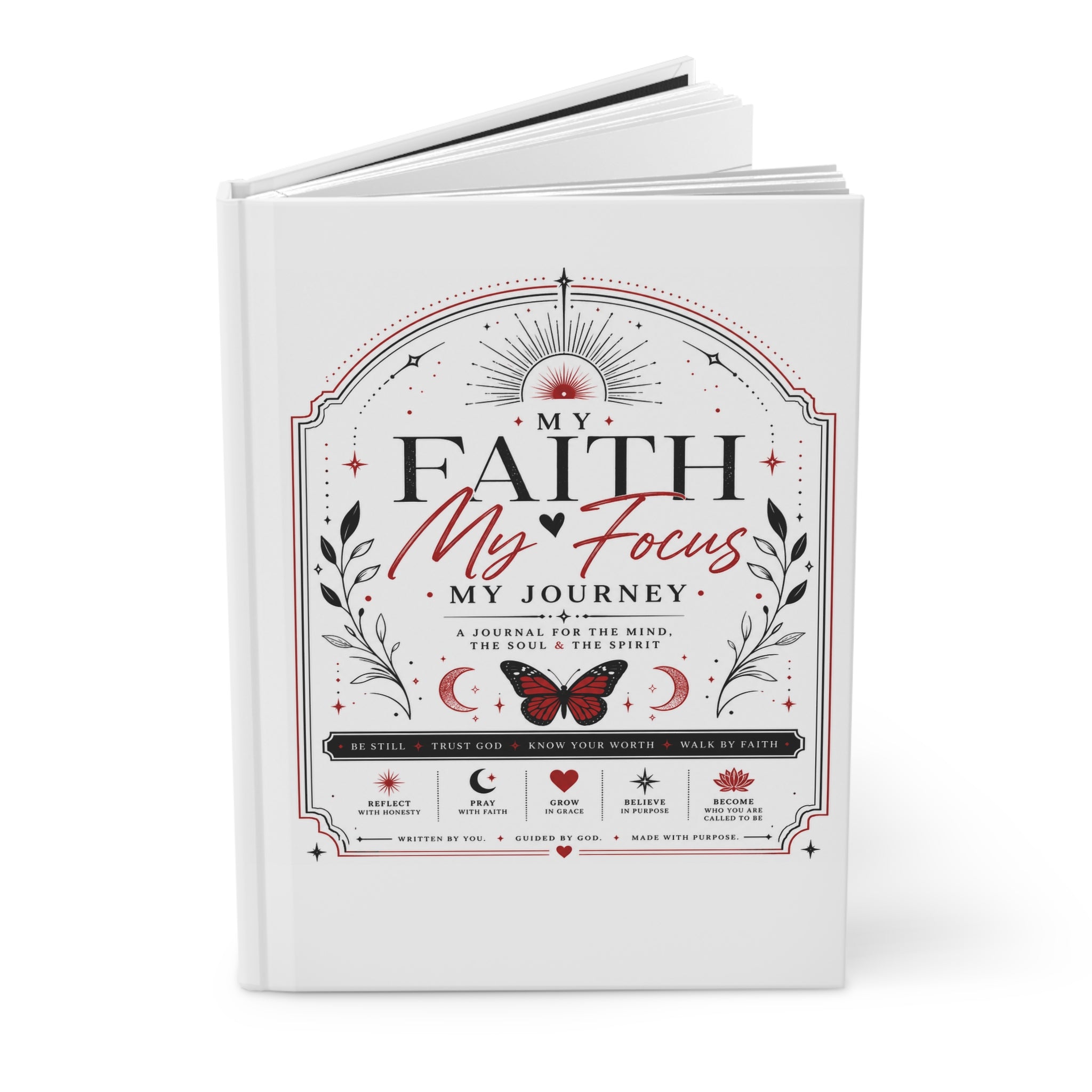 Inspirational Hardcover Journal — "My Faith, My Focus" Guided Scripture & Reflection Notebook