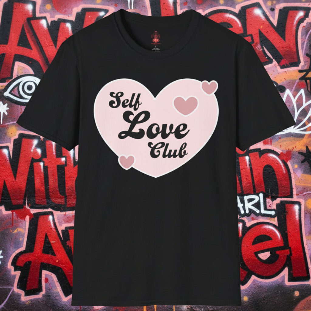 Self Love Club T-Shirt — Pink Heart Graphic Tee