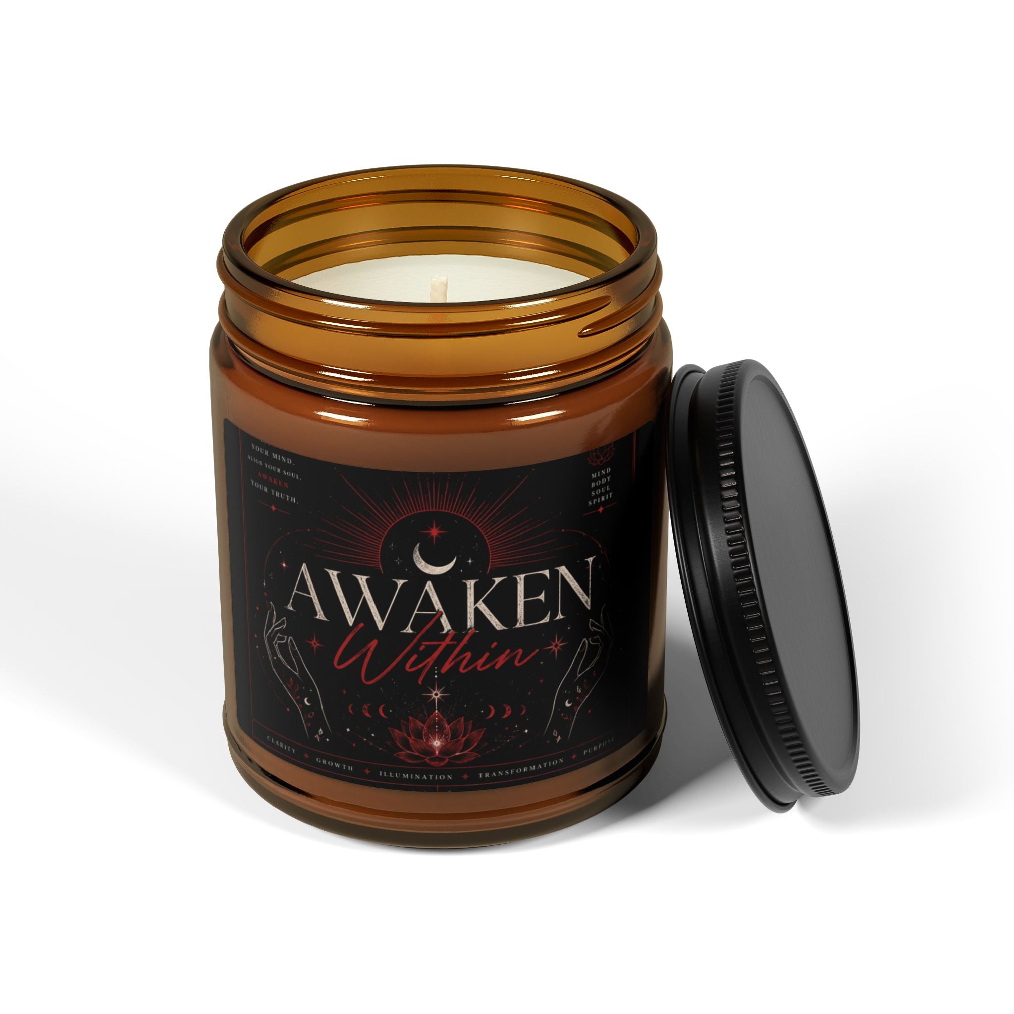 Awaken Within Soy Candle — Amber Jar Aromatherapy Candle (Multi-Size)