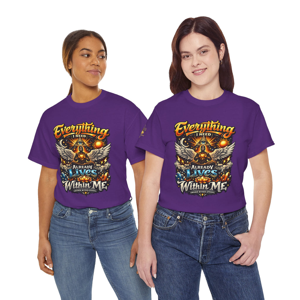 Everything I Need Already Lives Within Me Tee – Inspirational Eagle Graphic T-Shirt - Awaken Within Apparel