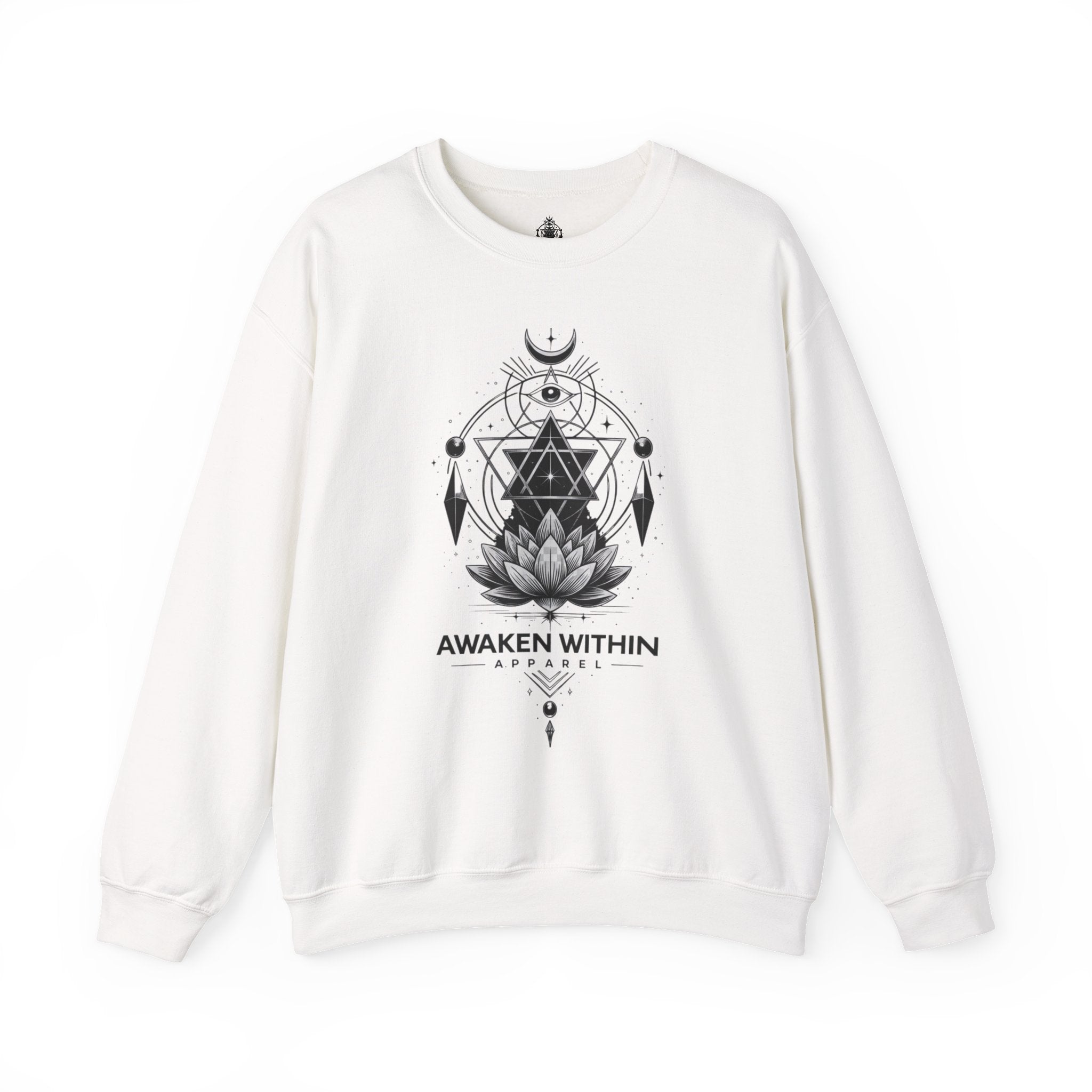 Lotus & Geometric Spiritual Crewneck Sweatshirt