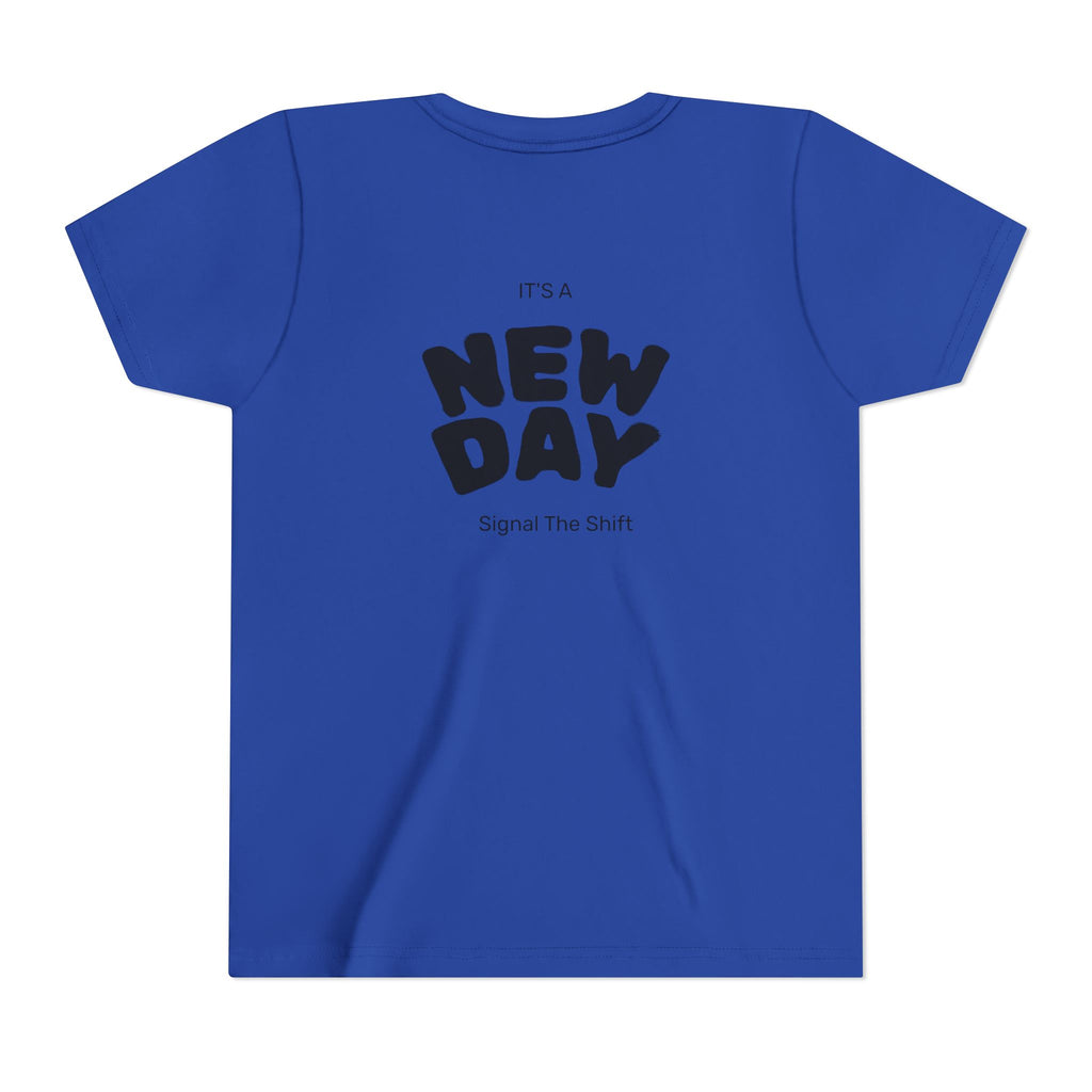 Youth Tee — "Awaken Within" Lotus Front & "It's a New Day" Back Inspirational Shirt