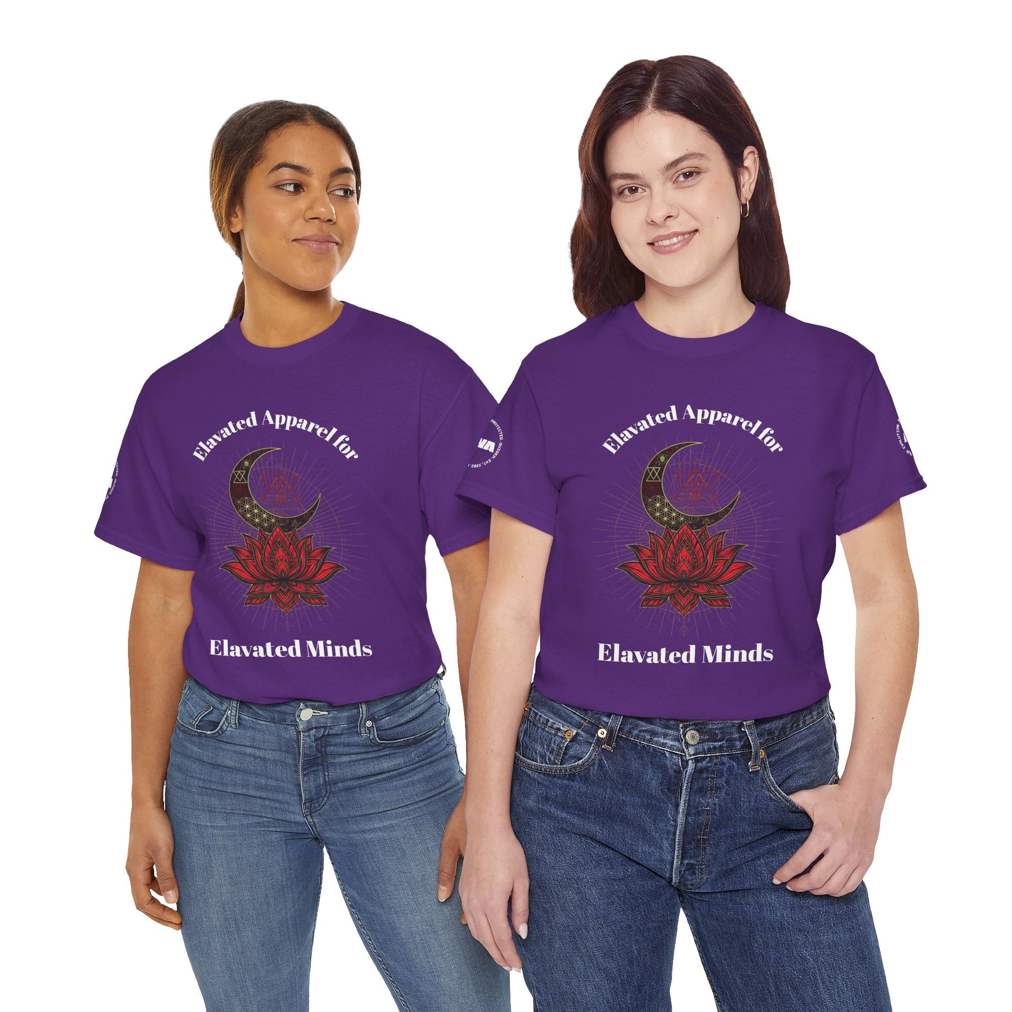 Elevated Minds Lotus Tee — Spiritual Graphic T-Shirt with Moon & Lotus - Awaken Within Apparel