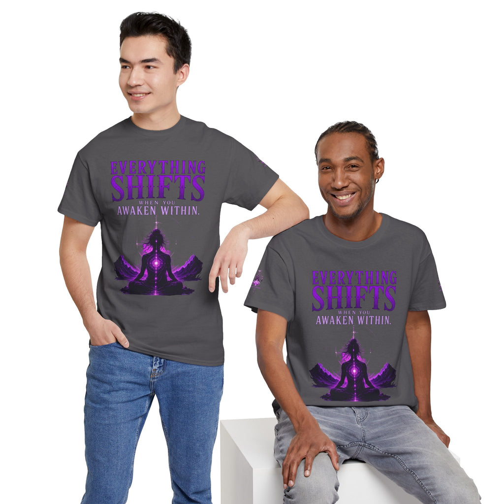 Spiritual Meditation T-Shirt — "Everything Shifts When You Awaken Within" Yoga Tee - Awaken Within Apparel