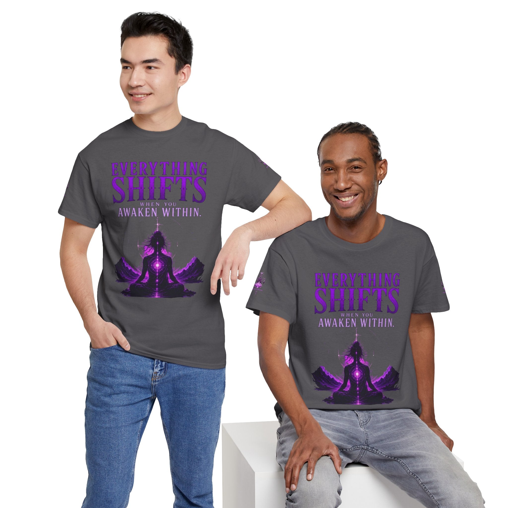 Spiritual Meditation T-Shirt — "Everything Shifts When You Awaken Within" Yoga Tee - Awaken Within Apparel