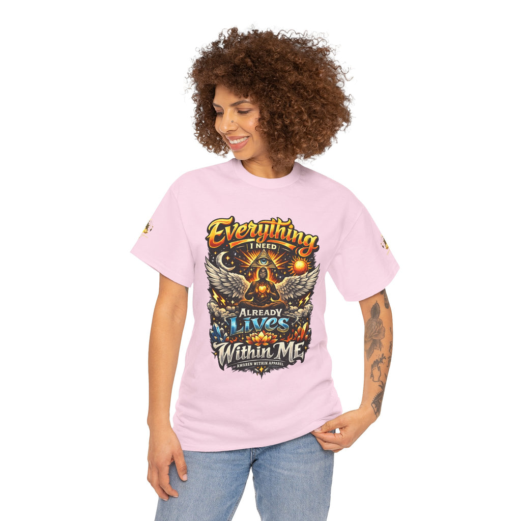 Everything I Need Already Lives Within Me Tee – Inspirational Eagle Graphic T-Shirt - Awaken Within Apparel