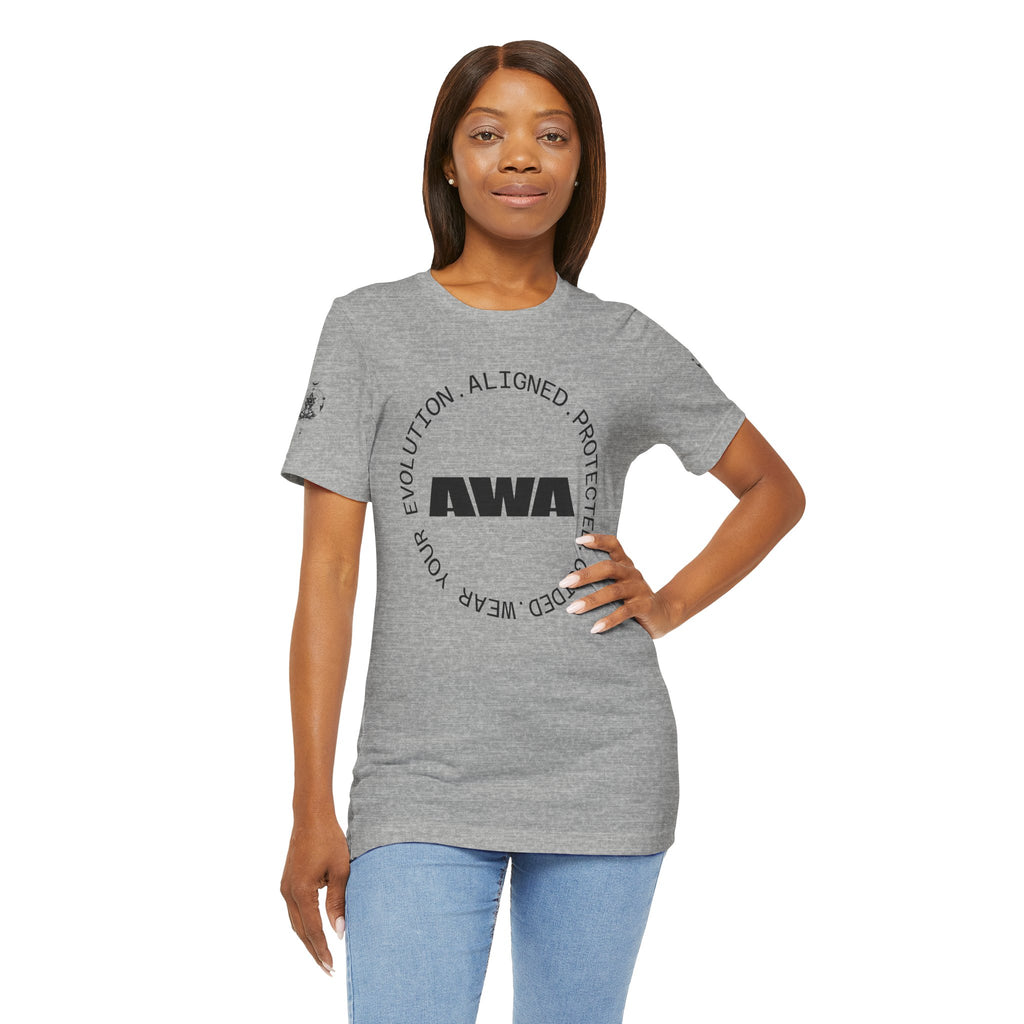 AWA Circle Logo Tee — Minimalist Brand Graphic T-Shirt