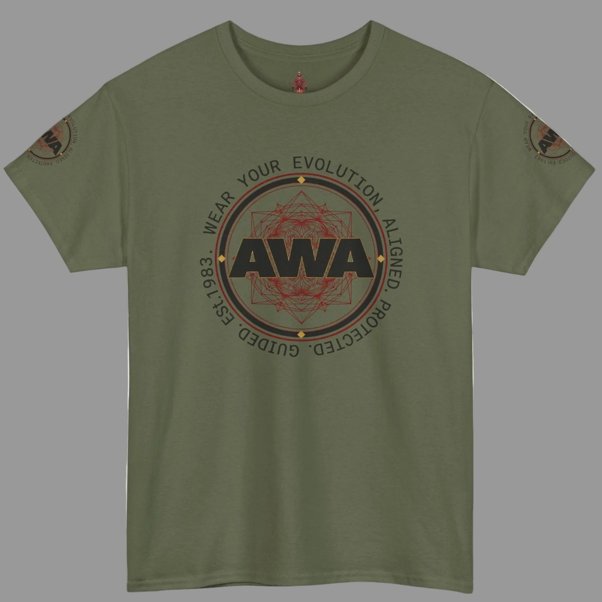 AWA Circle Logo Design- Unisex Heavy Cotton Tee