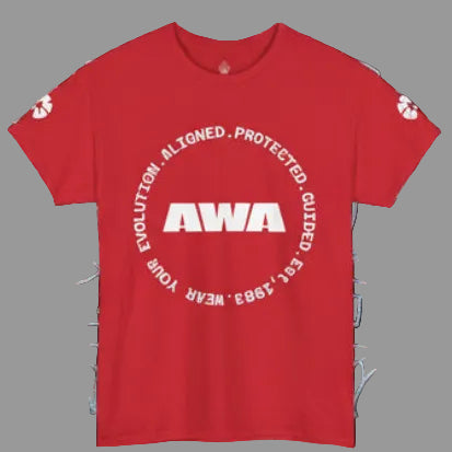 AWA Circle Logo Tee — Bold Black Graphic T‑Shirt with 'AWA' Emblem
