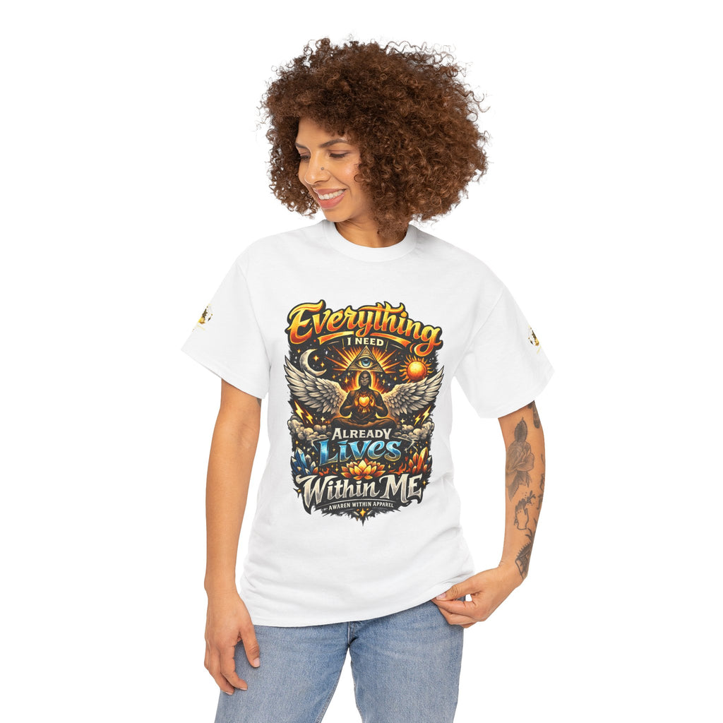 Everything I Need Already Lives Within Me Tee – Inspirational Eagle Graphic T-Shirt - Awaken Within Apparel