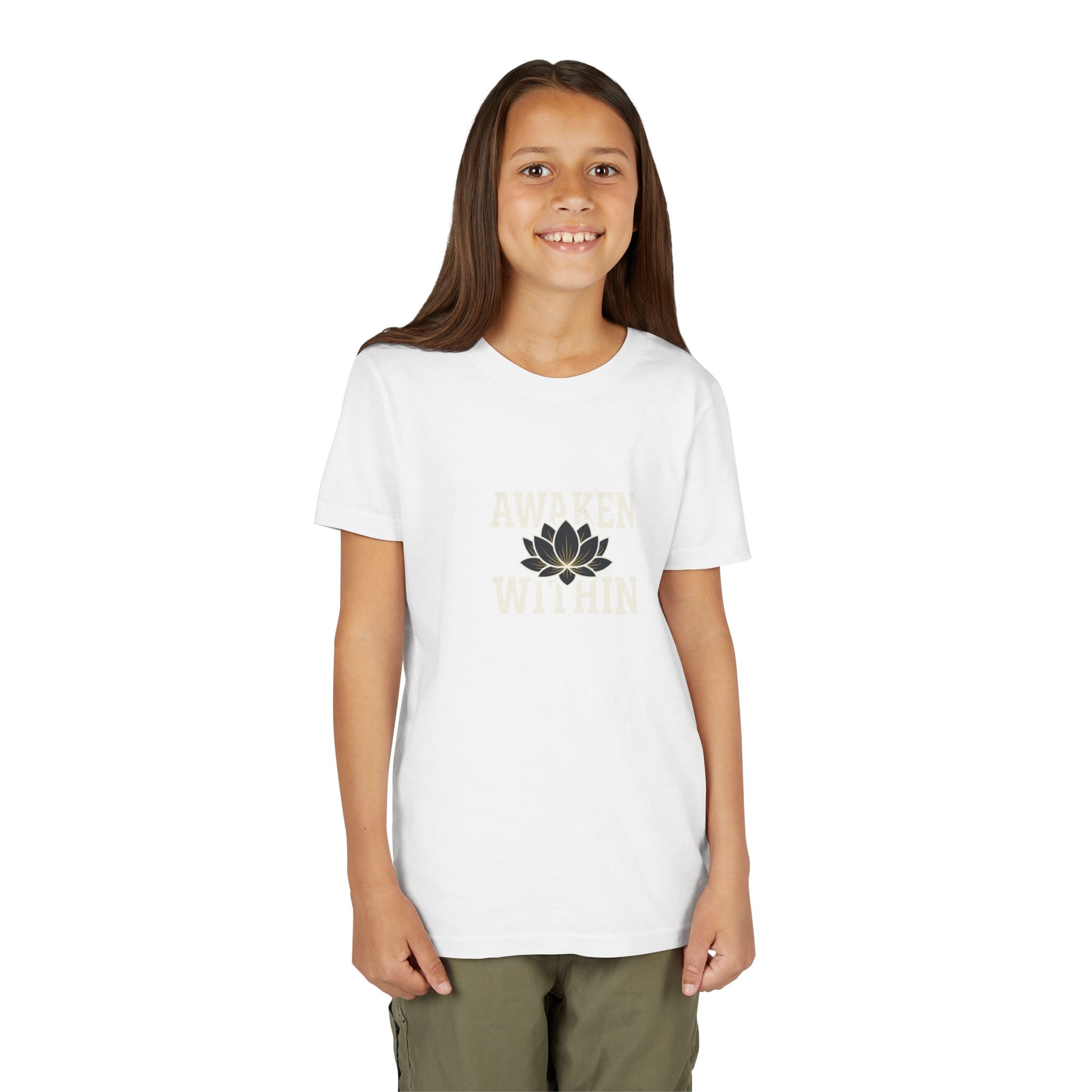 Youth Tee — "Awaken Within" Lotus Front & "It's a New Day" Back Inspirational Shirt