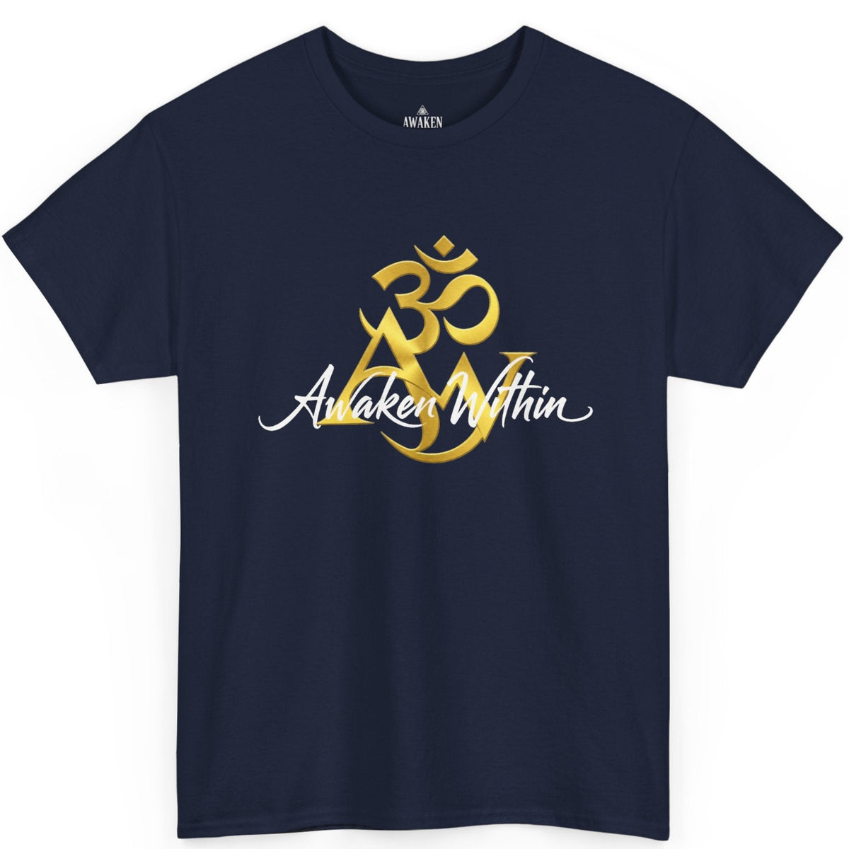 AW Om Composite Tee — Gold Sacred Symbol Graphic T-Shirt