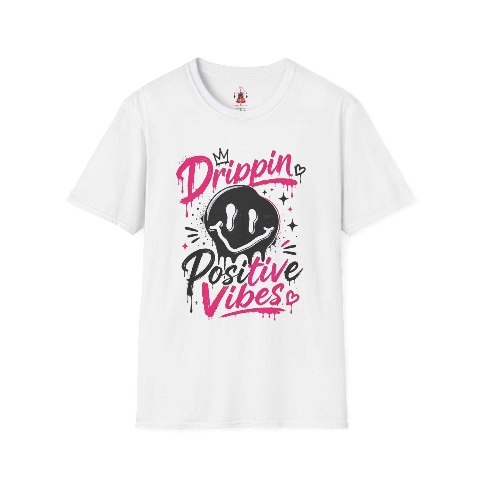 Drippin' Smiley Face Positive Vibes-T-Shirt