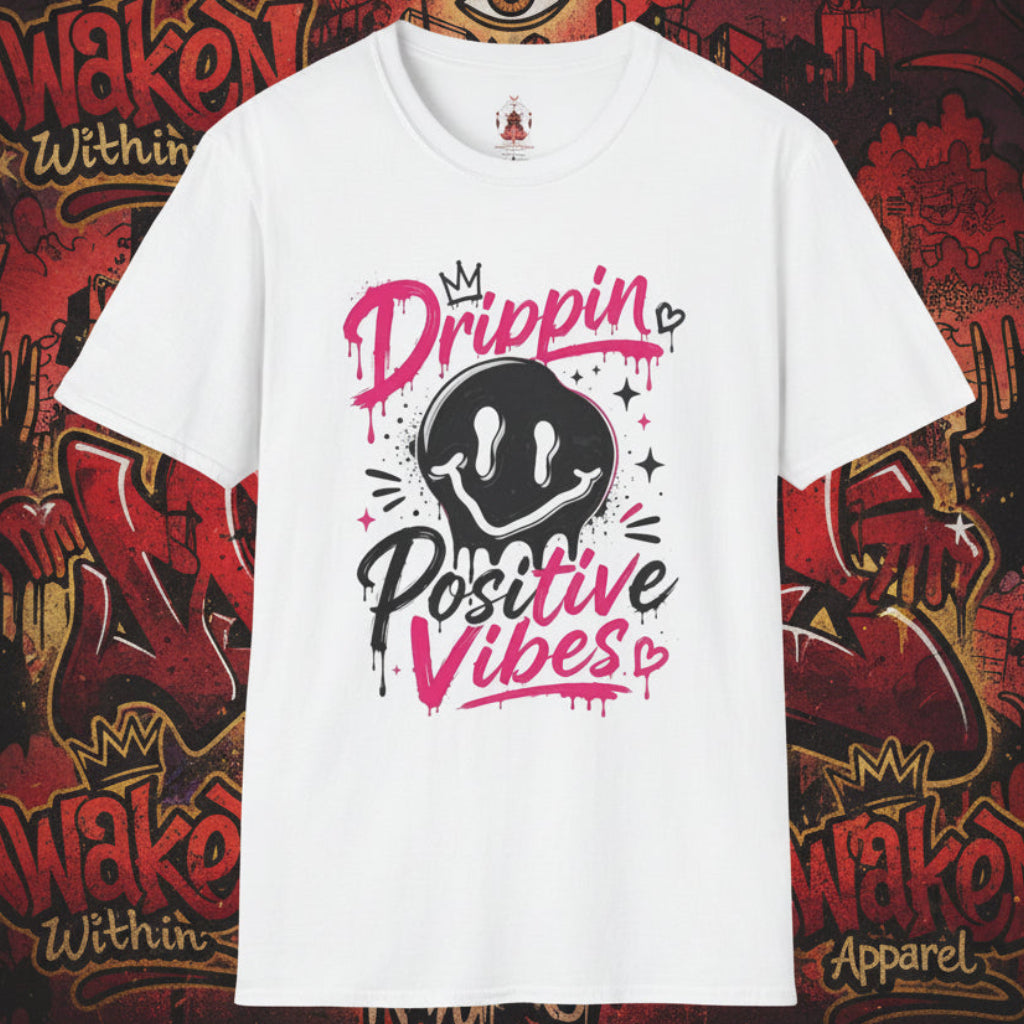 Drippin' Smiley Face Positive Vibes T-Shirt