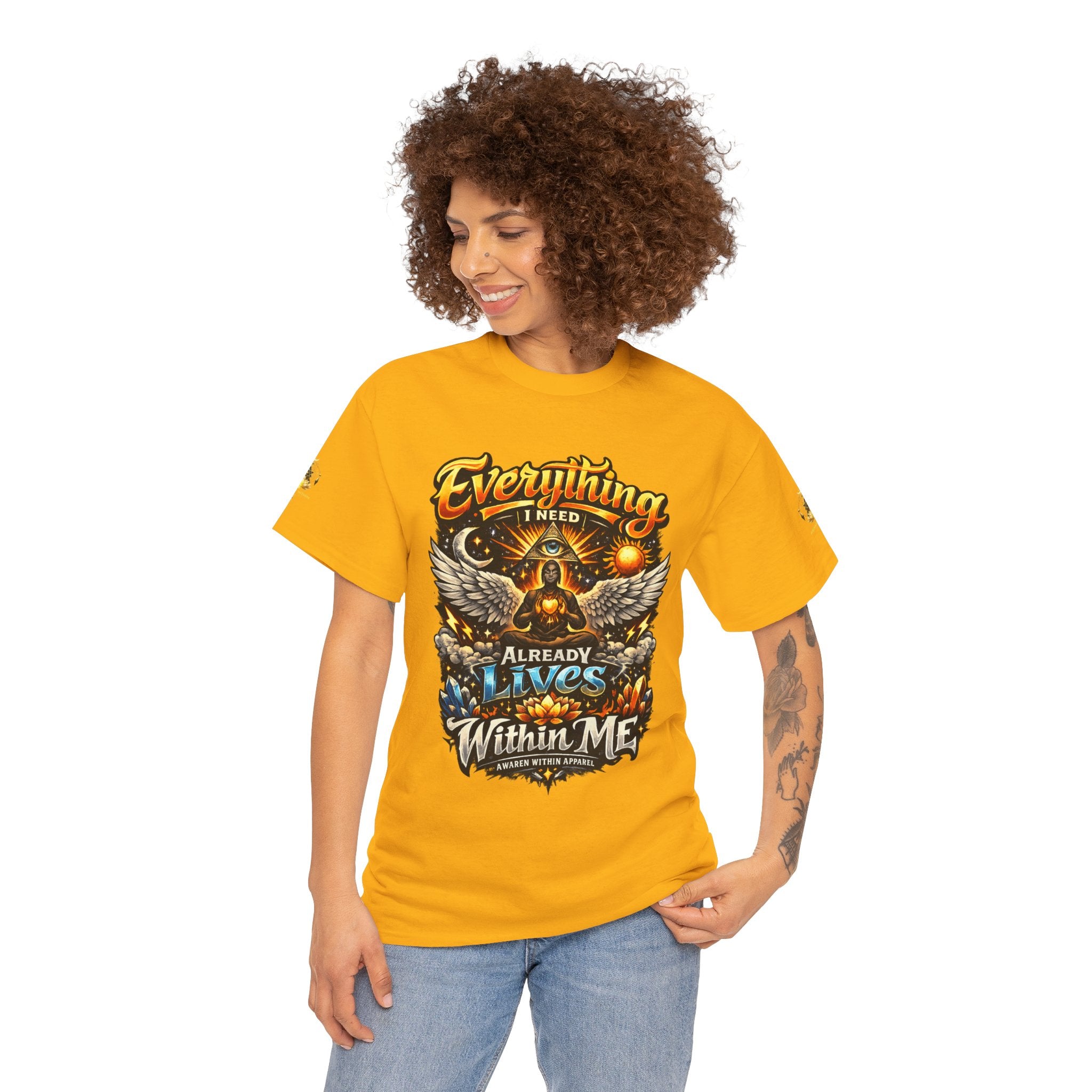 Everything I Need Already Lives Within Me Tee – Inspirational Eagle Graphic T-Shirt - Awaken Within Apparel