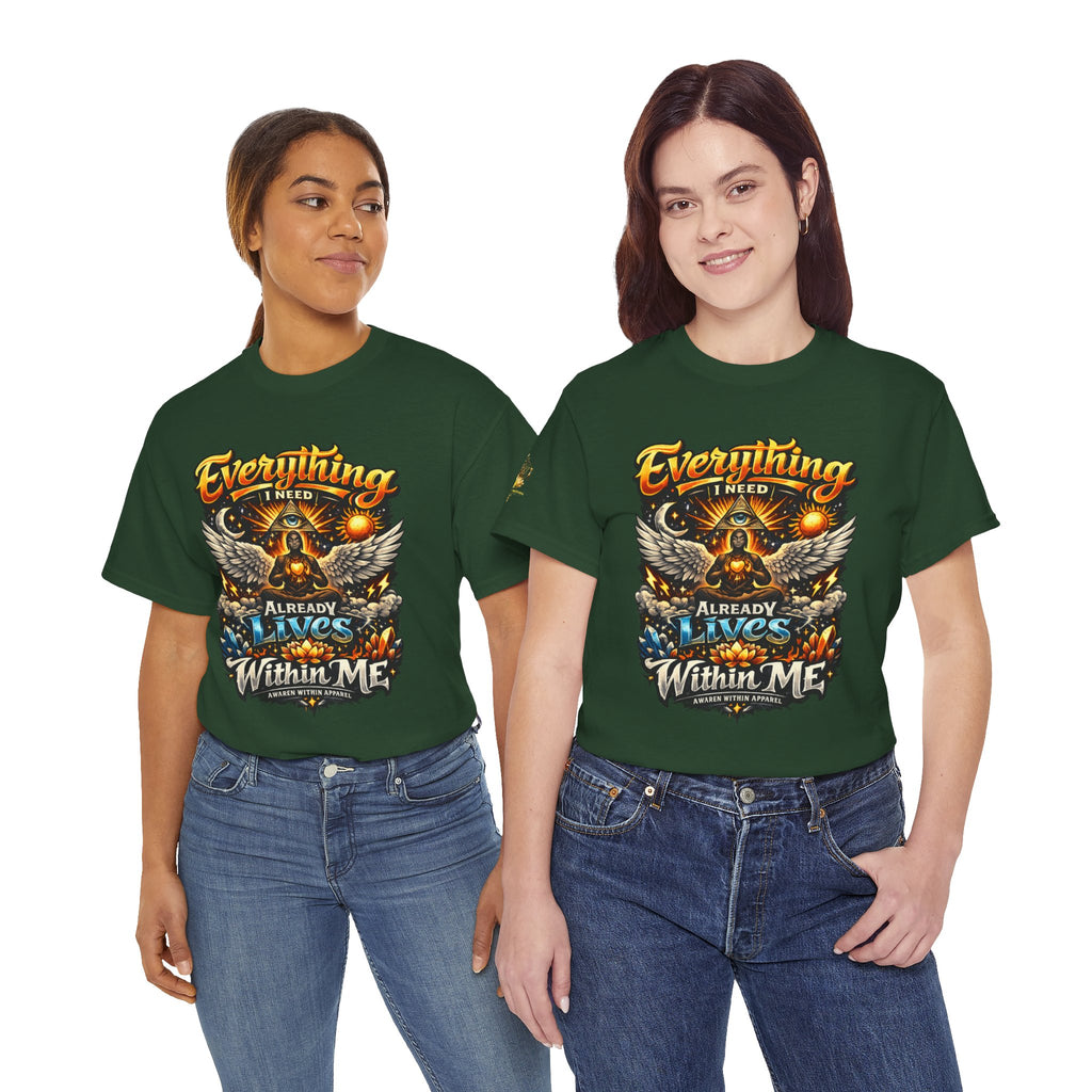 Everything I Need Already Lives Within Me Tee – Inspirational Eagle Graphic T-Shirt - Awaken Within Apparel