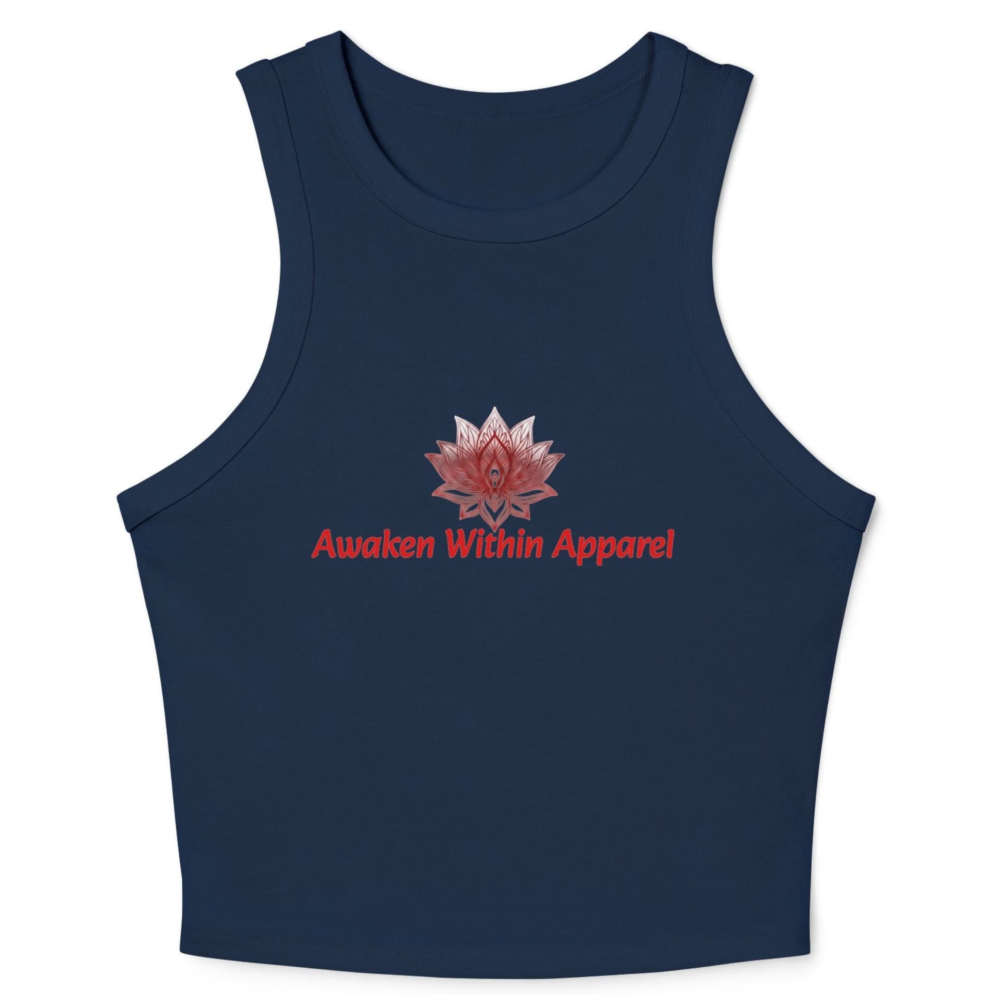 Lotus Racer Crop Tank – Women's Spiritual Yoga Top | Awaken Within Apparel