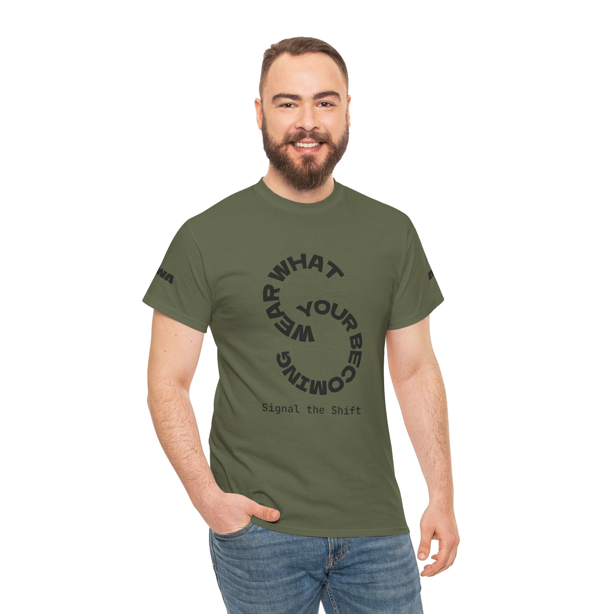 Circular "Wear What You're Becoming" Graphic Tee — Minimal Inspirational T-Shirt