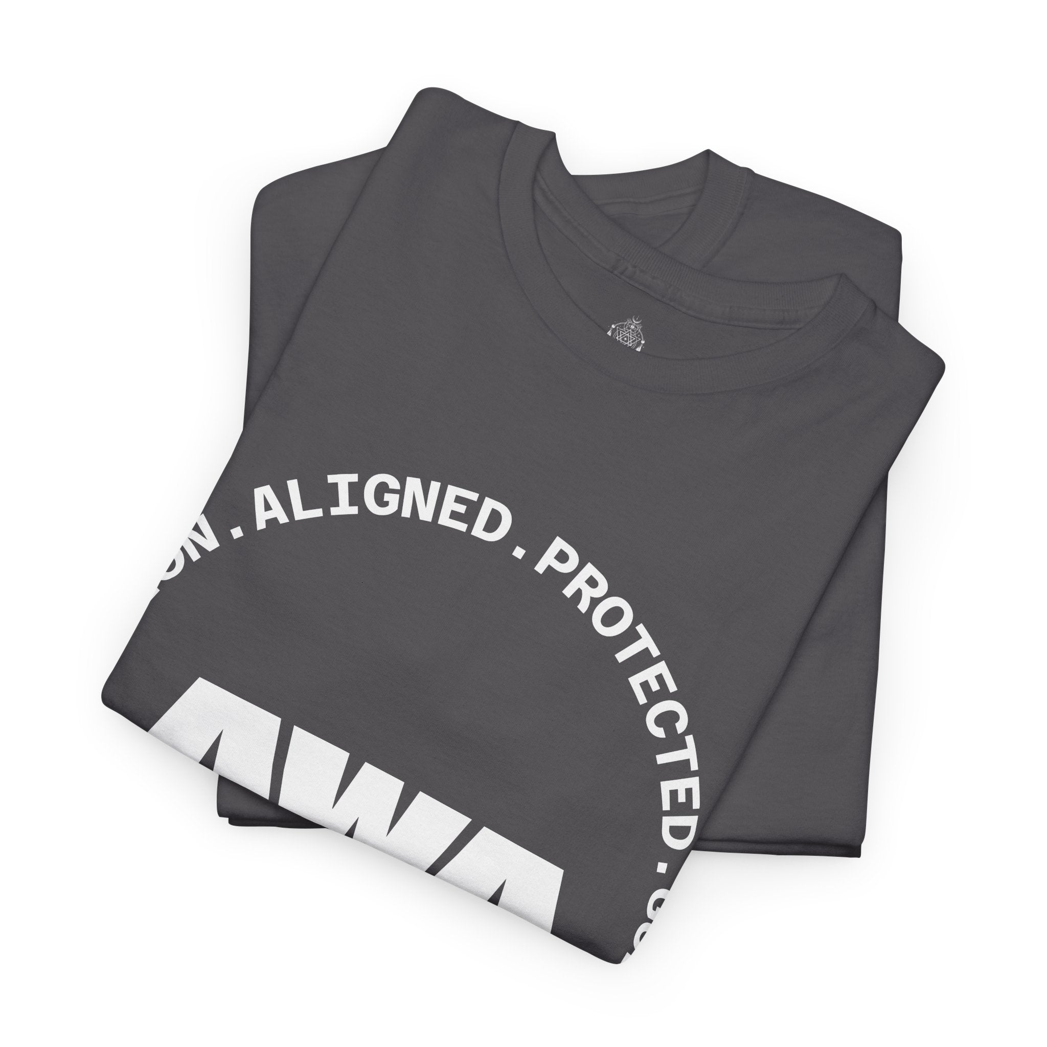 AWA Circle Logo Tee — Bold Black Graphic T‑Shirt with 'AWA' Emblem