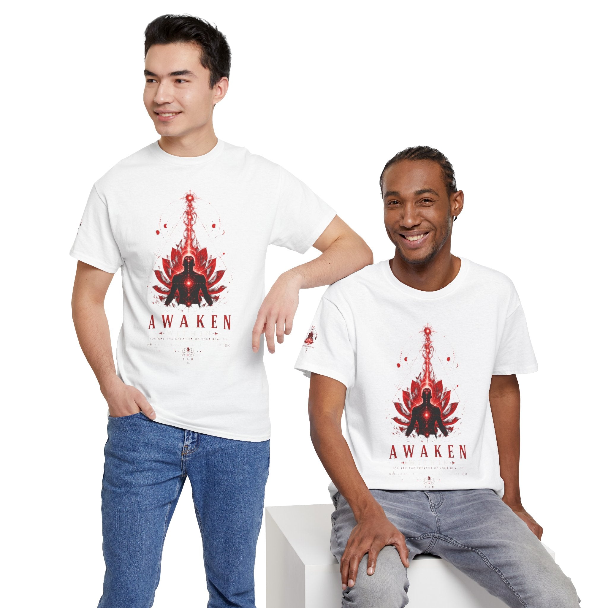 Awaken Meditation T-Shirt — Red Lotus Spiritual Tee - Awaken Within Apparel