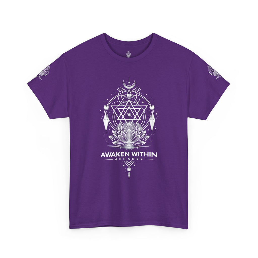 'Awaken Within' Spiritual Lotus Sacred Geometry T-Shirt