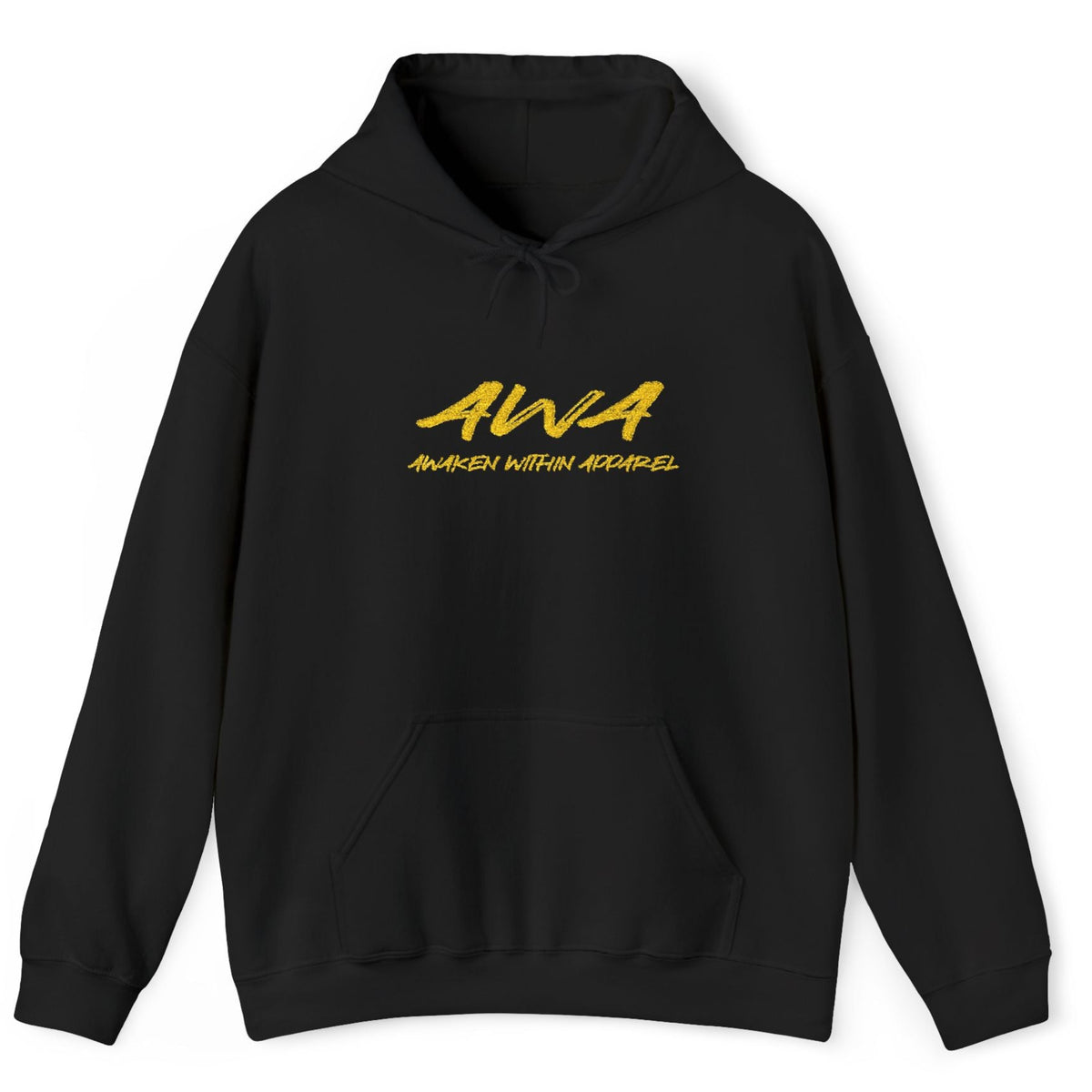 AWA Gold Script Hoodie — Awaken Within Apparel Graphic Sweatshirt