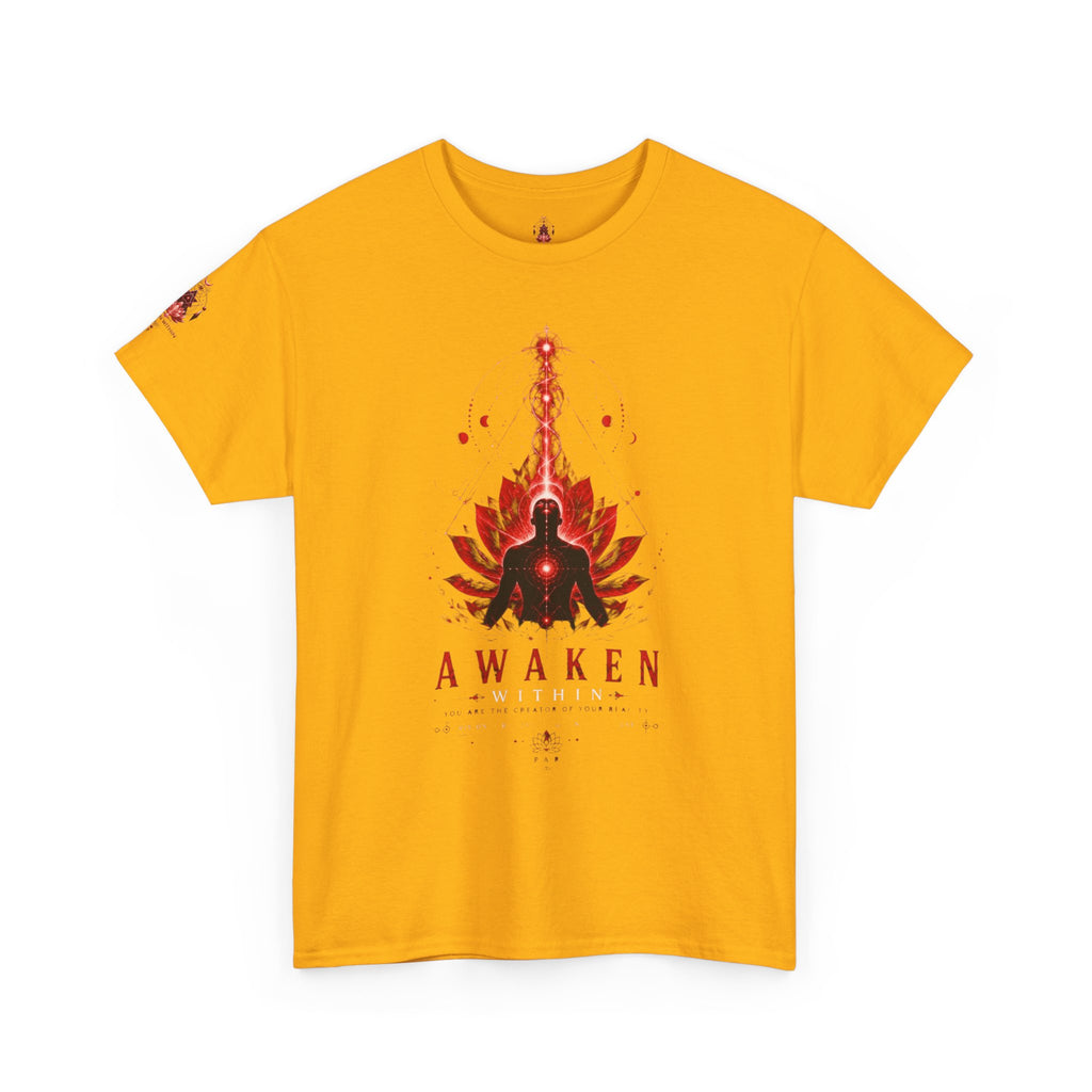 Awaken Meditation T-Shirt — Red Lotus Spiritual Tee - Awaken Within Apparel