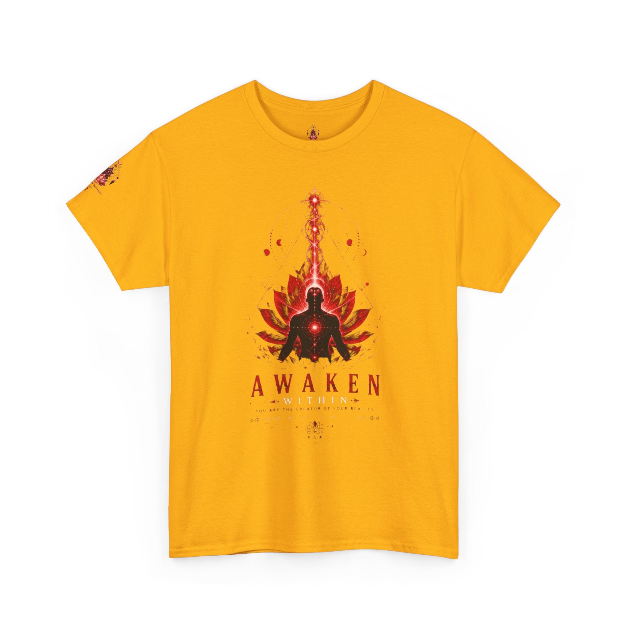 Awaken Meditation T-Shirt — Red Lotus Spiritual Tee - Awaken Within Apparel