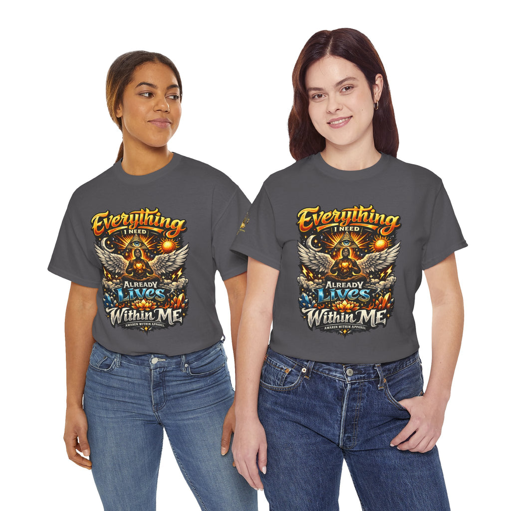 Everything I Need Already Lives Within Me Tee – Inspirational Eagle Graphic T-Shirt - Awaken Within Apparel