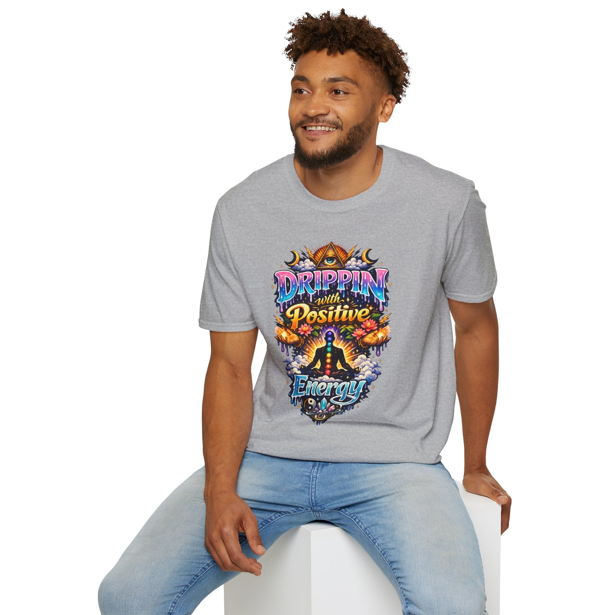 Positive Energy T-Shirt — 'Drippin' with Positive' Psychedelic Graphic Tee