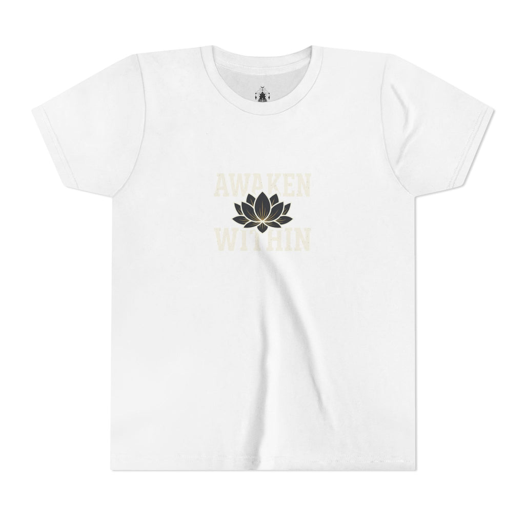 Youth Tee — "Awaken Within" Lotus Front & "It's a New Day" Back Inspirational Shirt